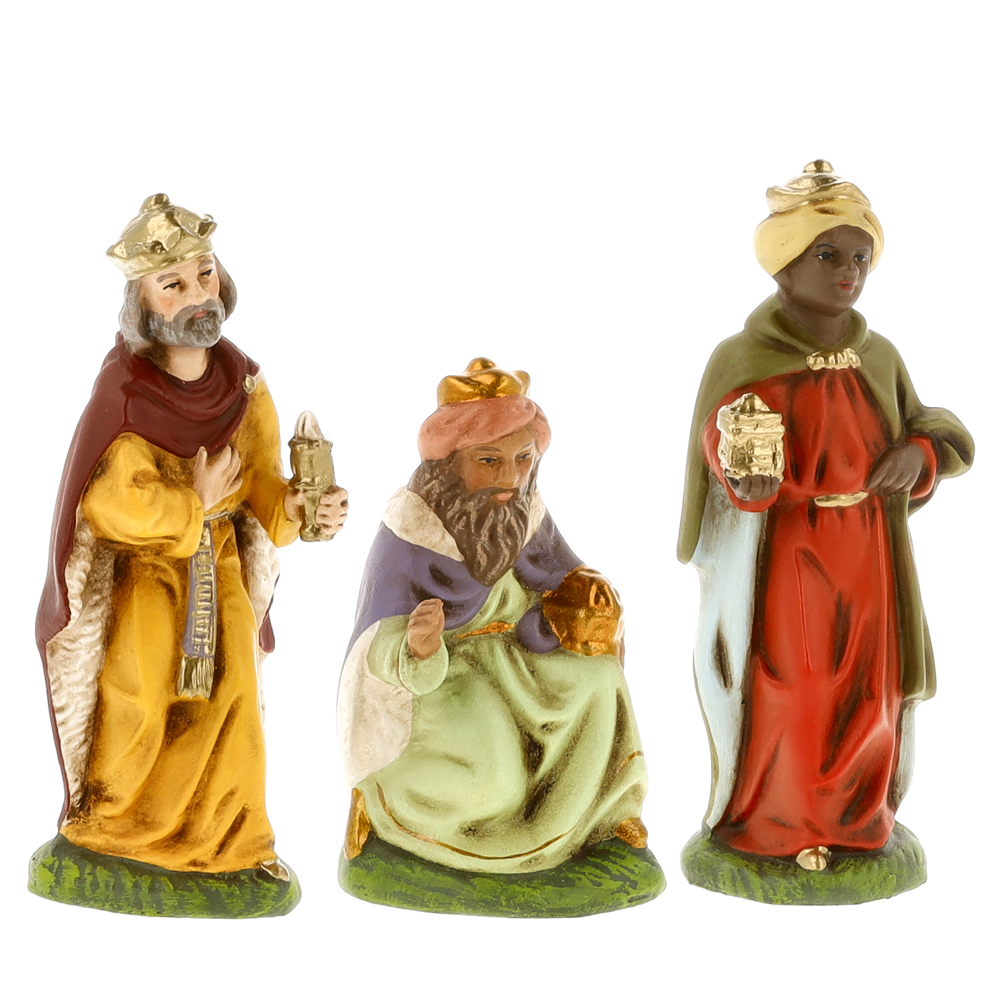 Heilige Drei Könige Krippenfiguren, 3-teilig, handbemalt