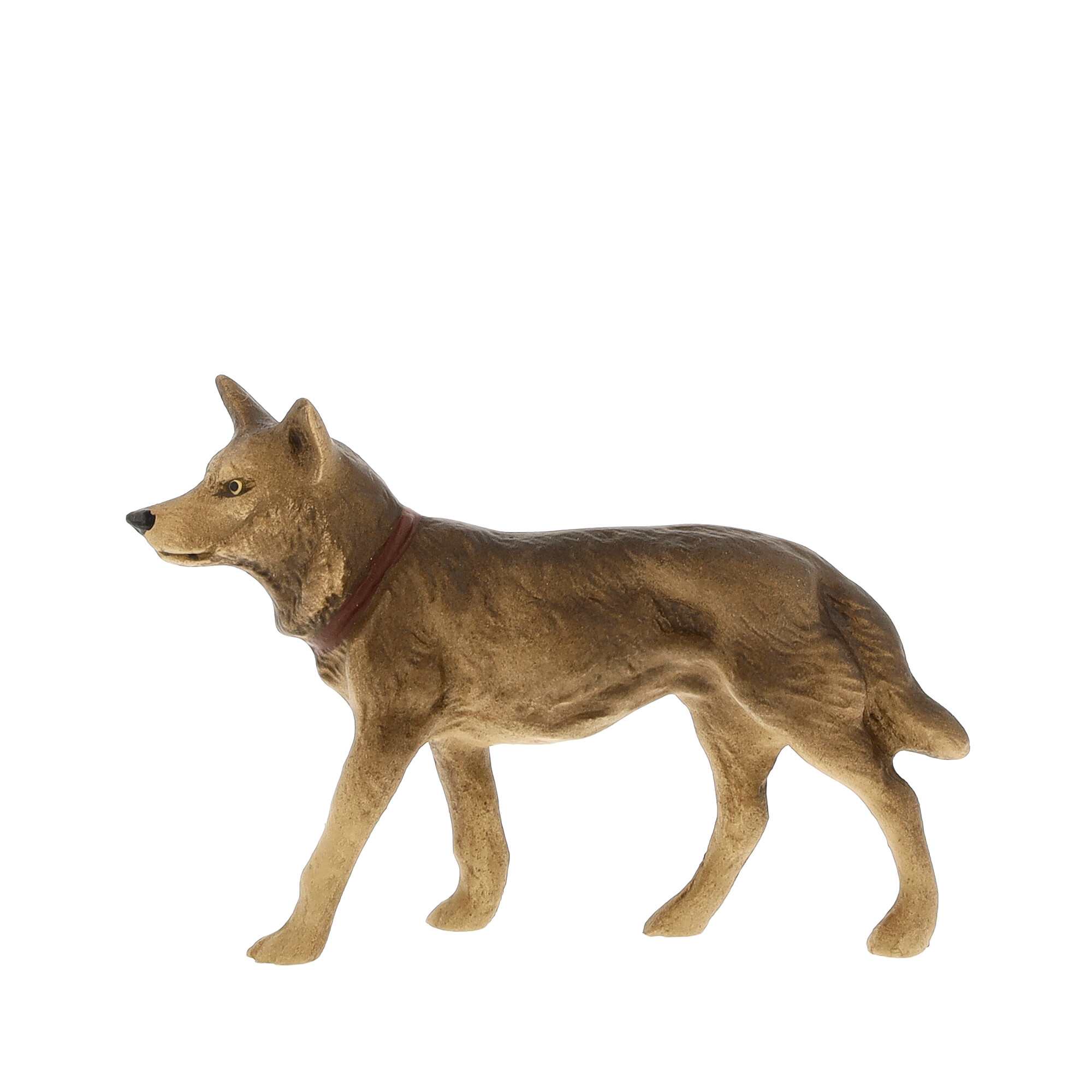 Braune Wolfsfigur, realistisch bemalte Tierfigur