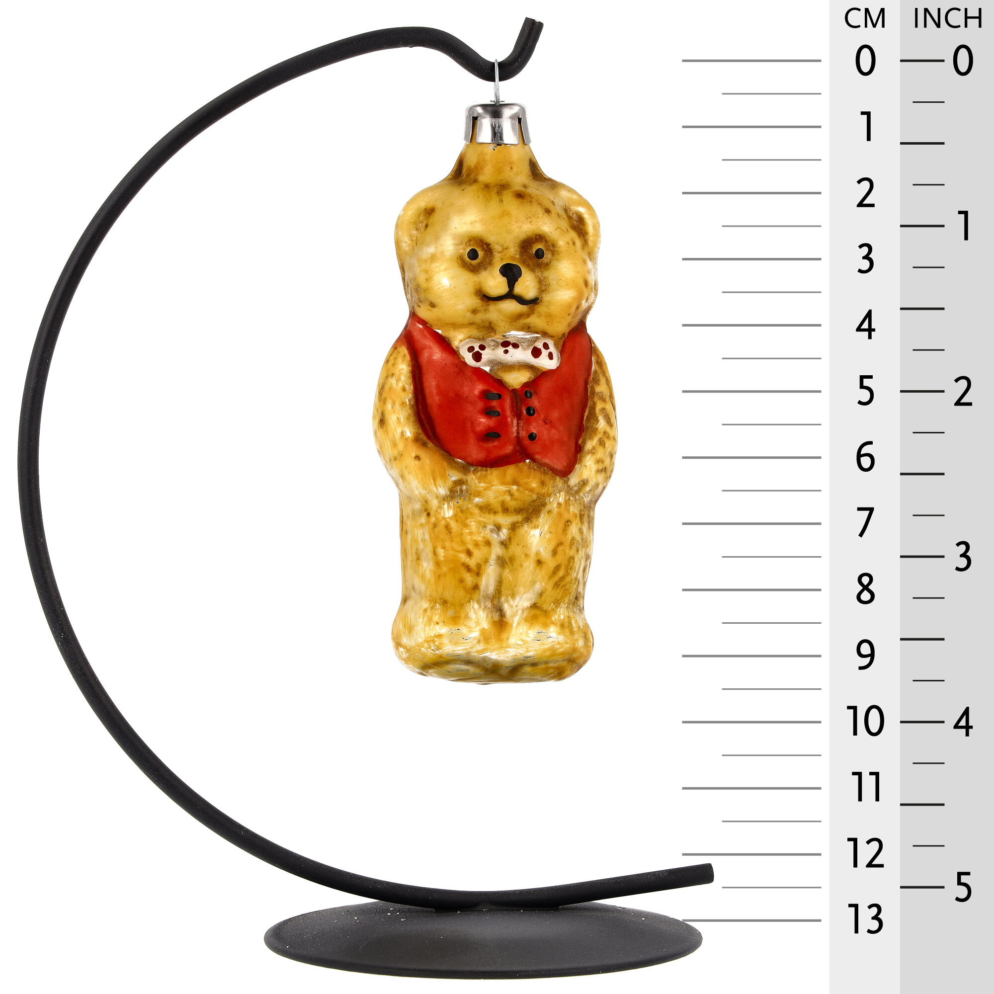 Christbaumanhänger Bär aus Glas, rot, ca. 12 cm