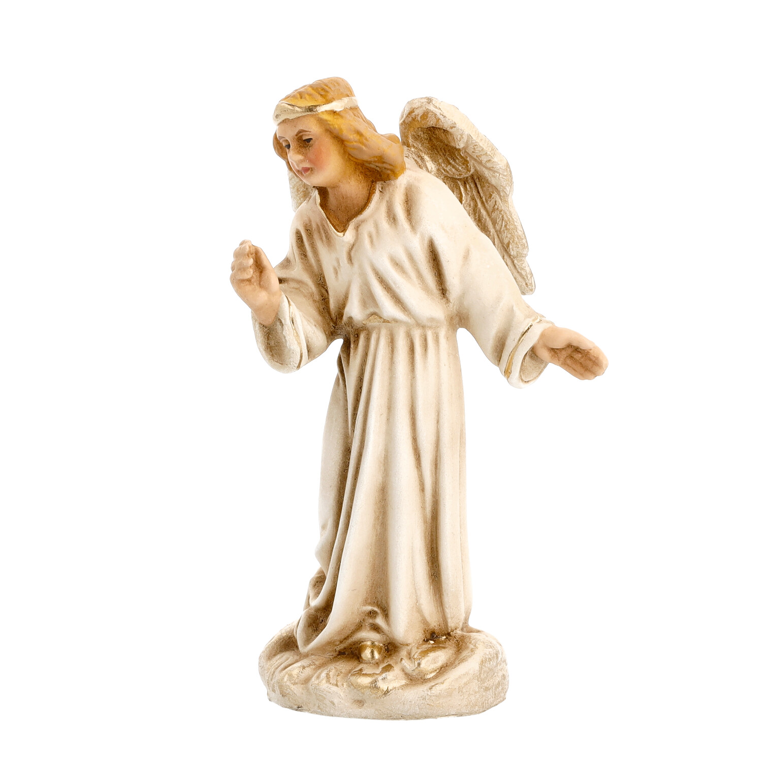 Stehende Engelfigur in Creme mit Flügeln