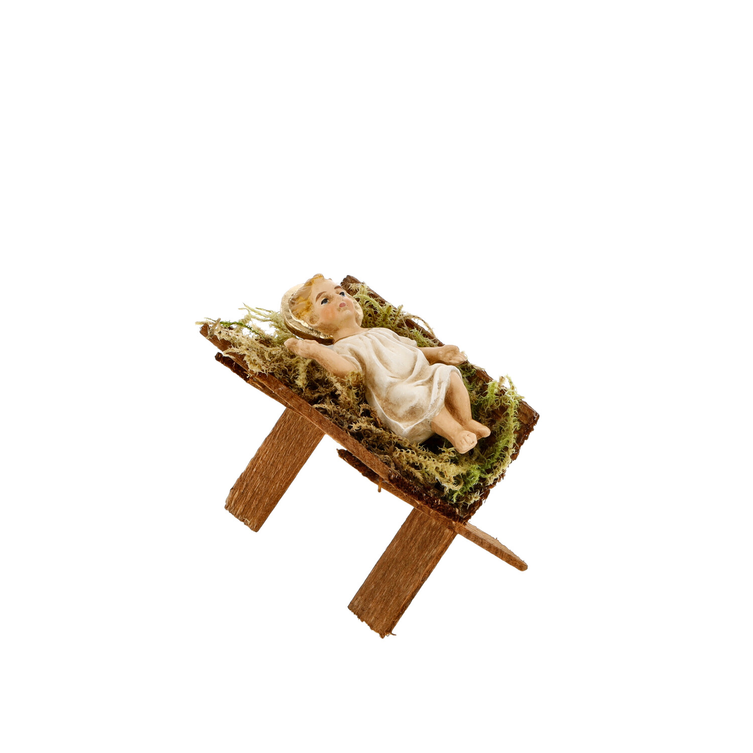 Holzkrippe mit Jesuskind, zu 12cm Krippenfiguren - made in Germany