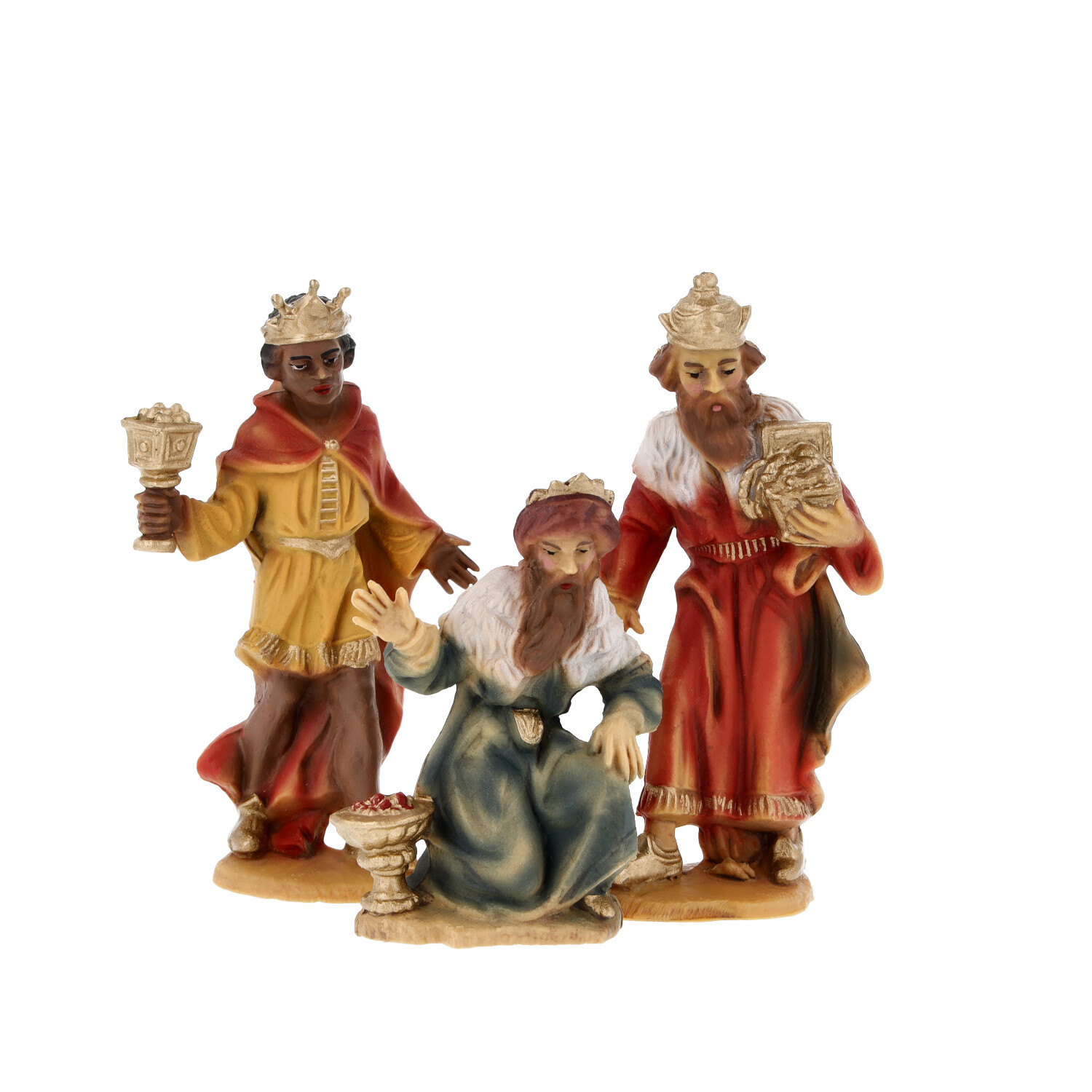 Krippenfiguren Set: Heilige Drei Könige mit Gaben
