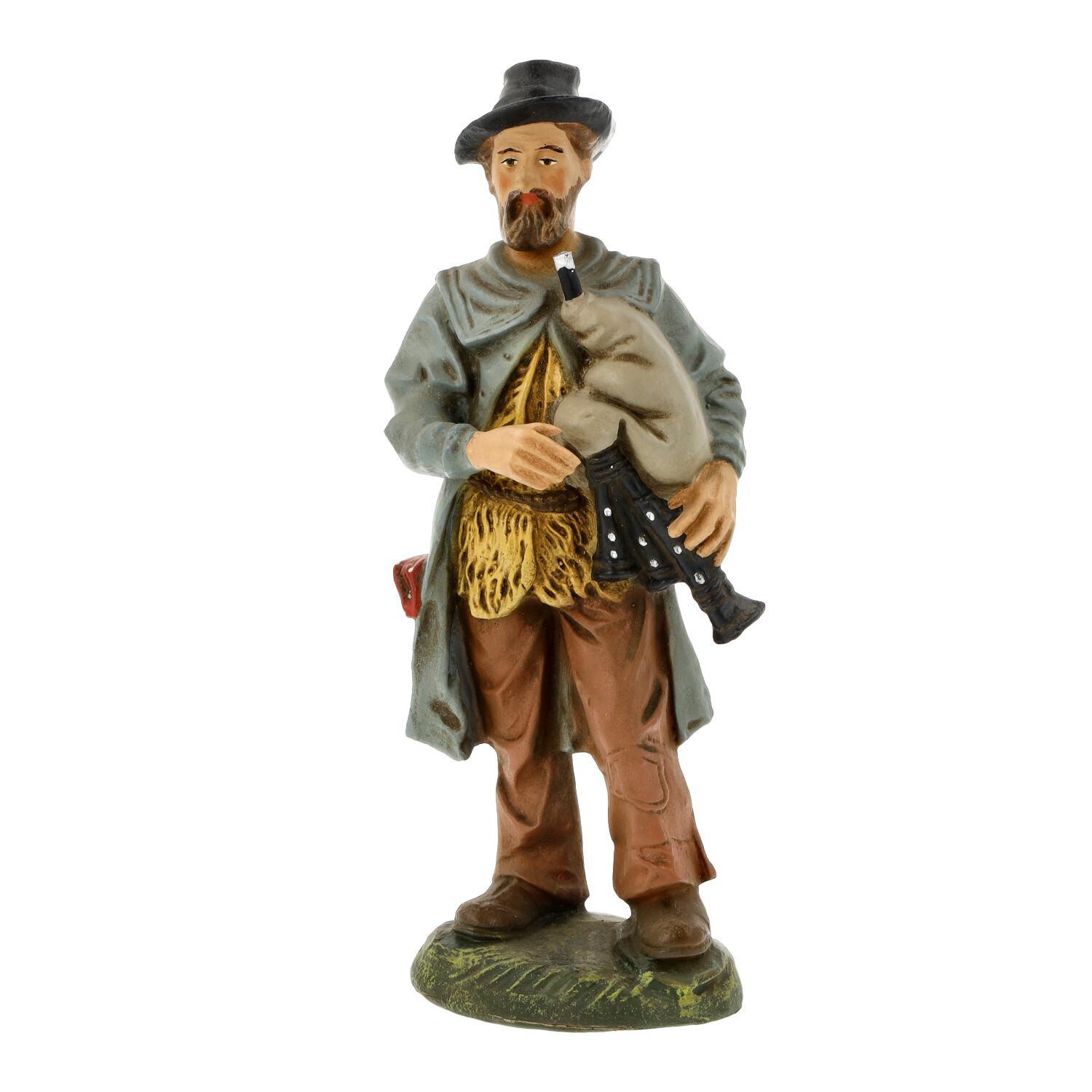 Handbemalte Figur eines Dudelsackspielers