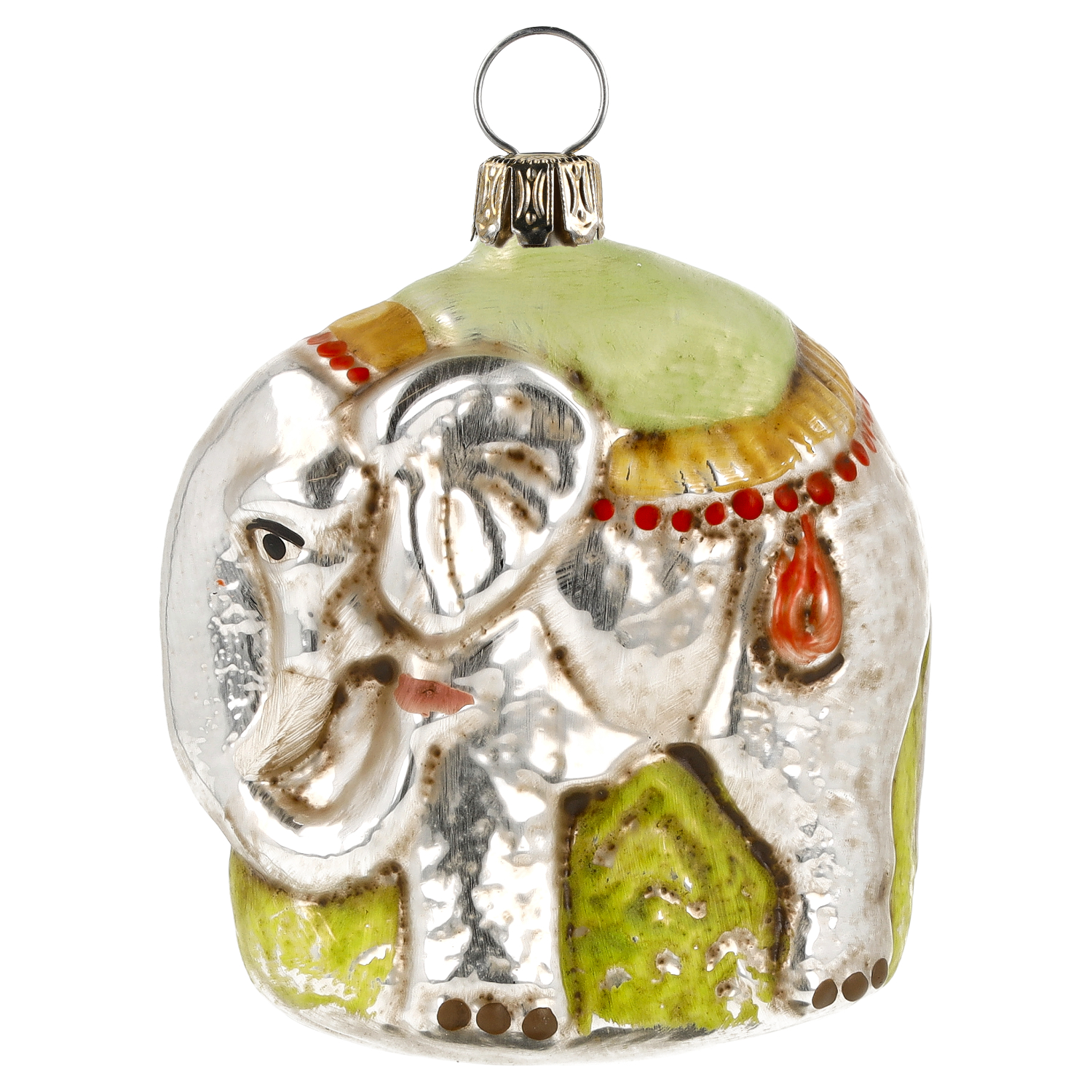 MAROLIN Glas-Elefant patiniert, Christbaumschmuck DE