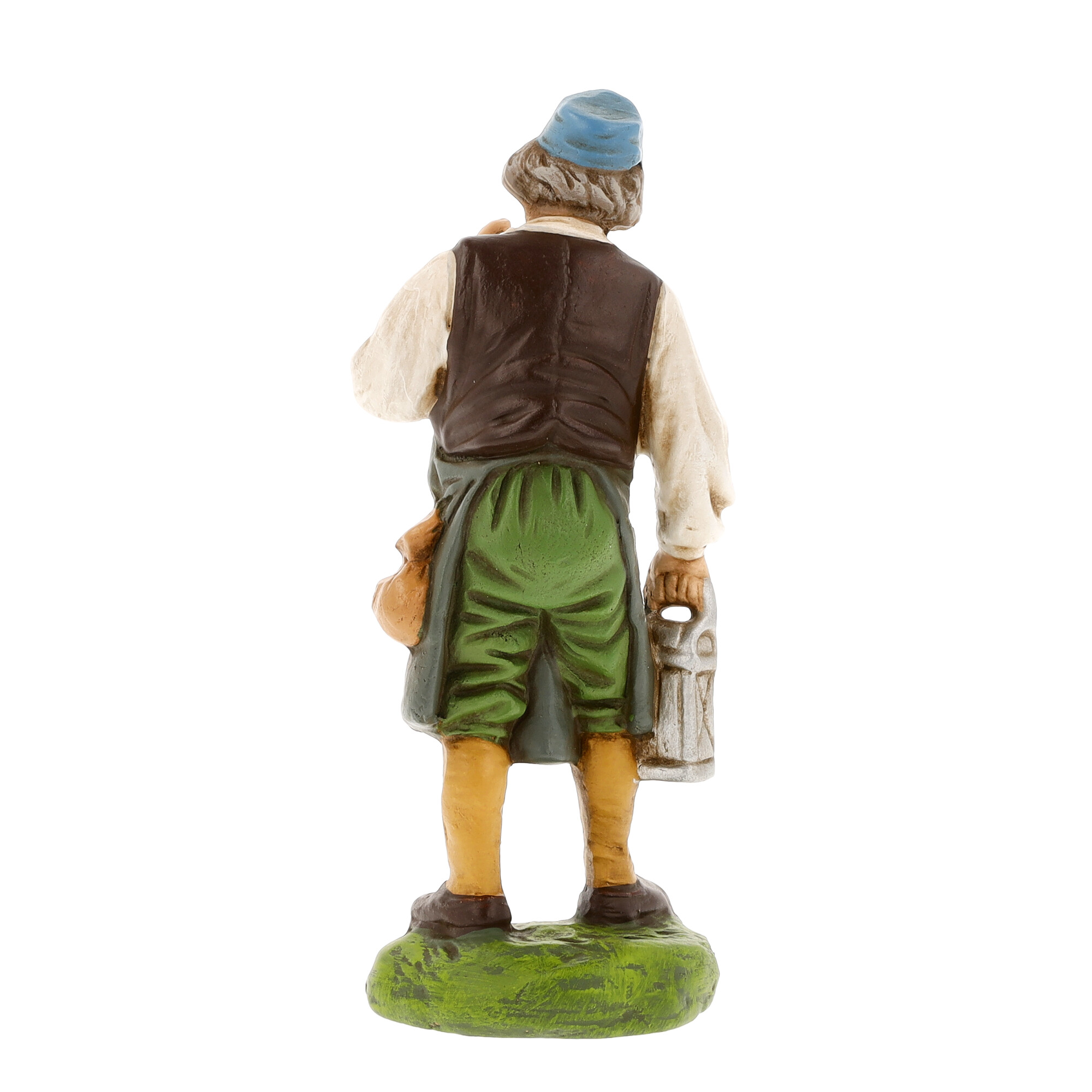 Handbemalte Trachtenfigur mit Bierkrug, Rückansicht