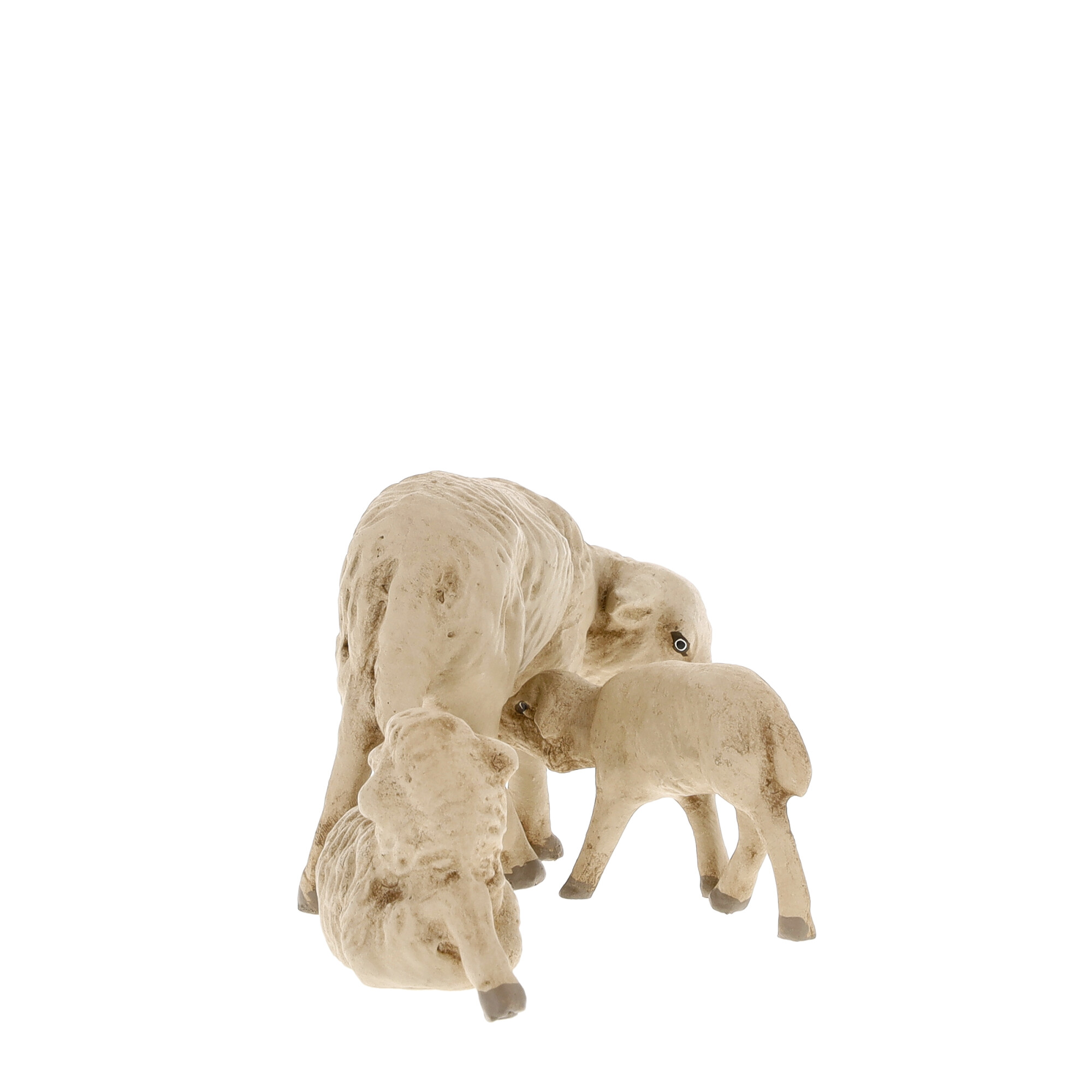Schaf mit zwei Lämmern als Krippenfigur
