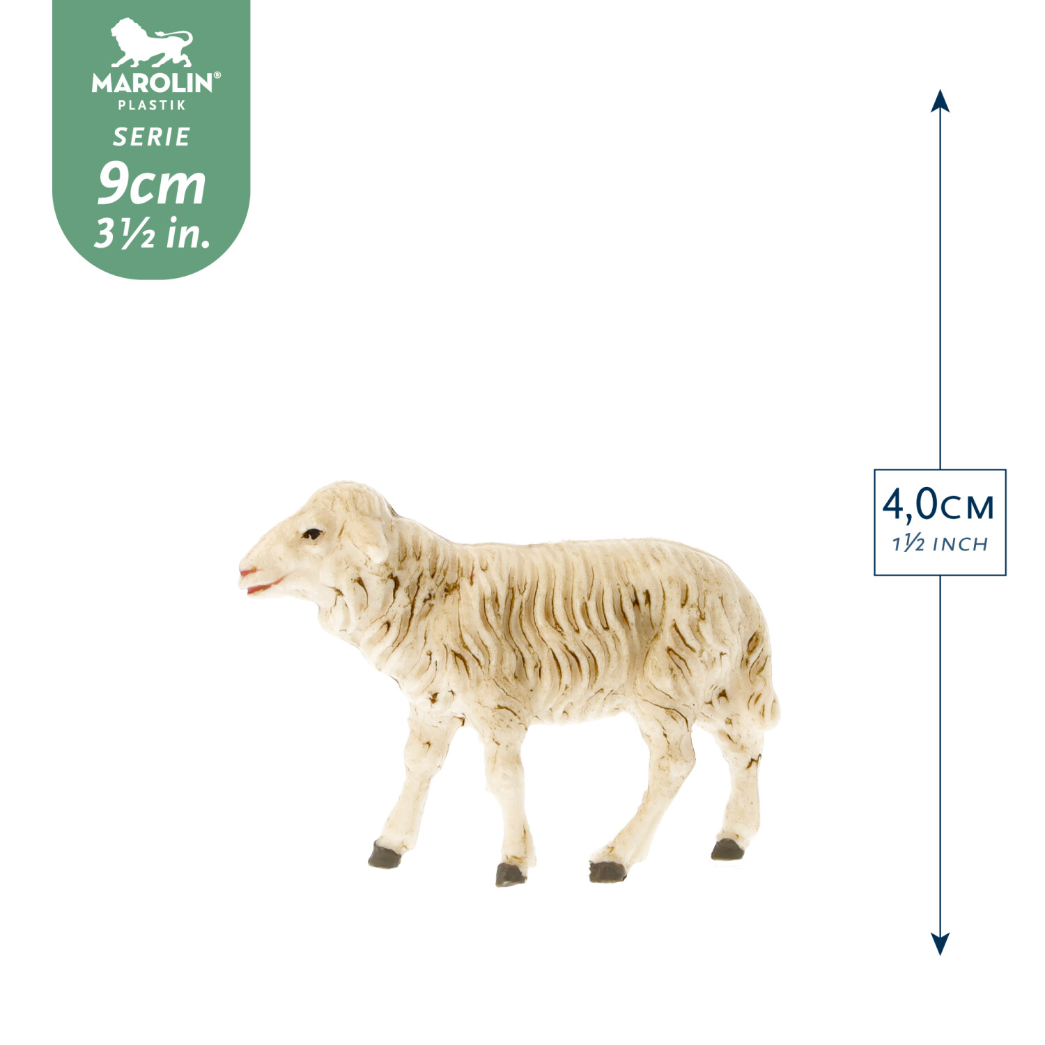 Stehendes Plastik-Schaf, MAROLIN, 9 cm Serie, 4,0 cm
