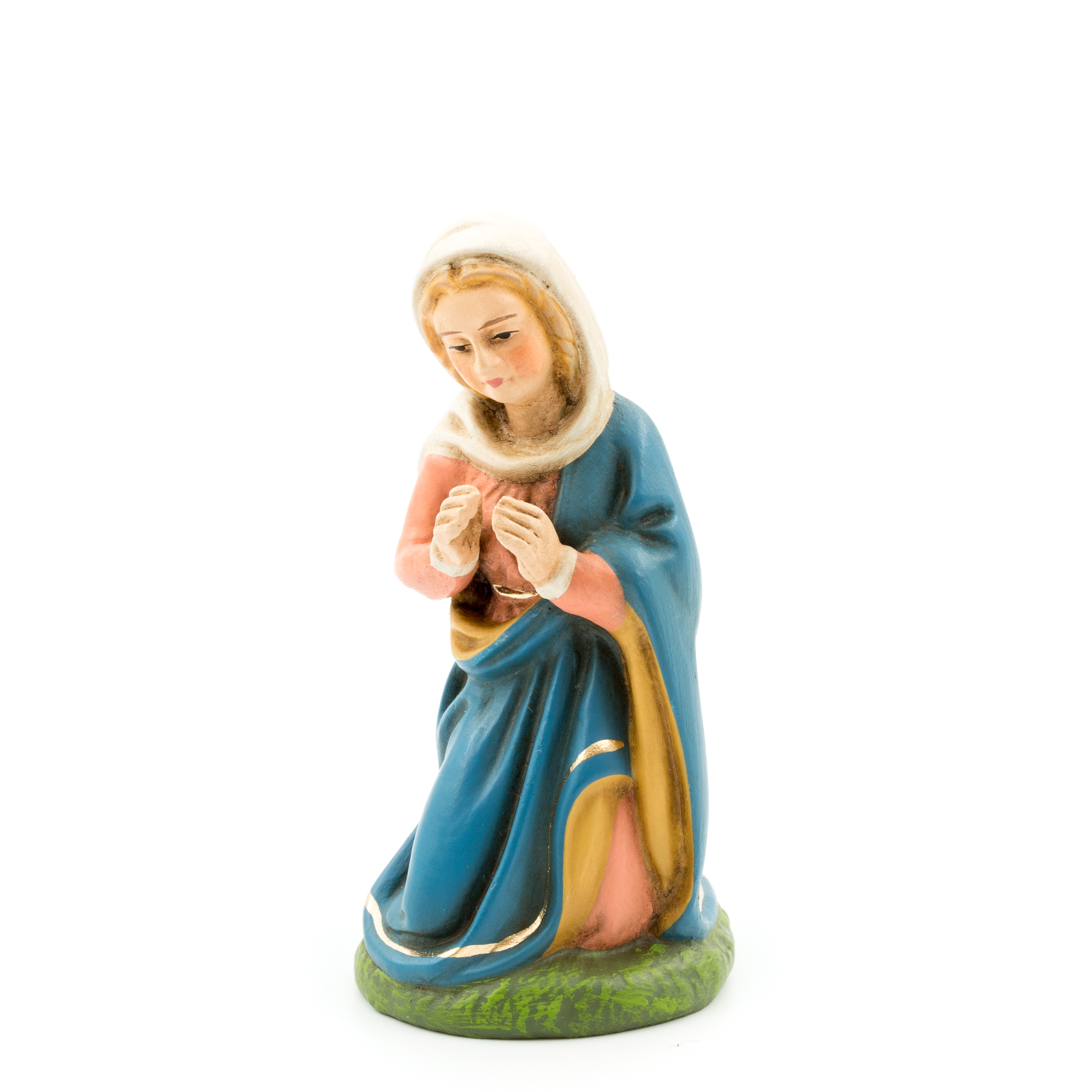 Kniende Maria Krippenfigur, farbig handbemalt