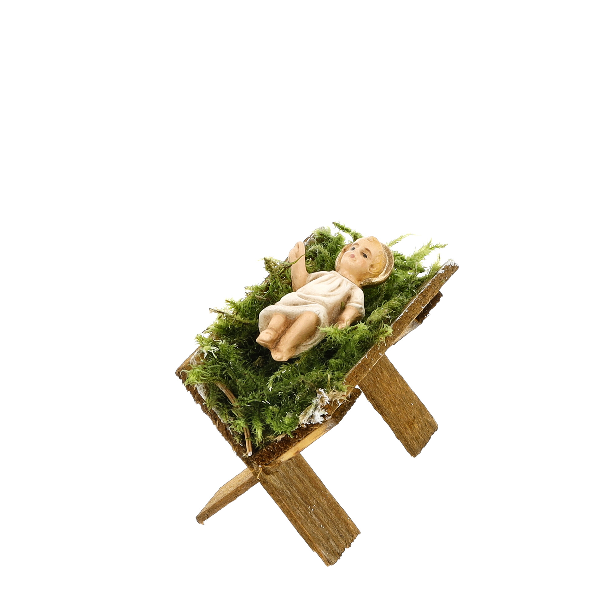 Holzkrippe mit Jesuskind, zu 9cm Figuren