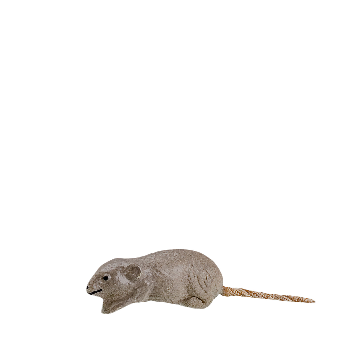 Graue Deko-Maus mit Kordelschwanz