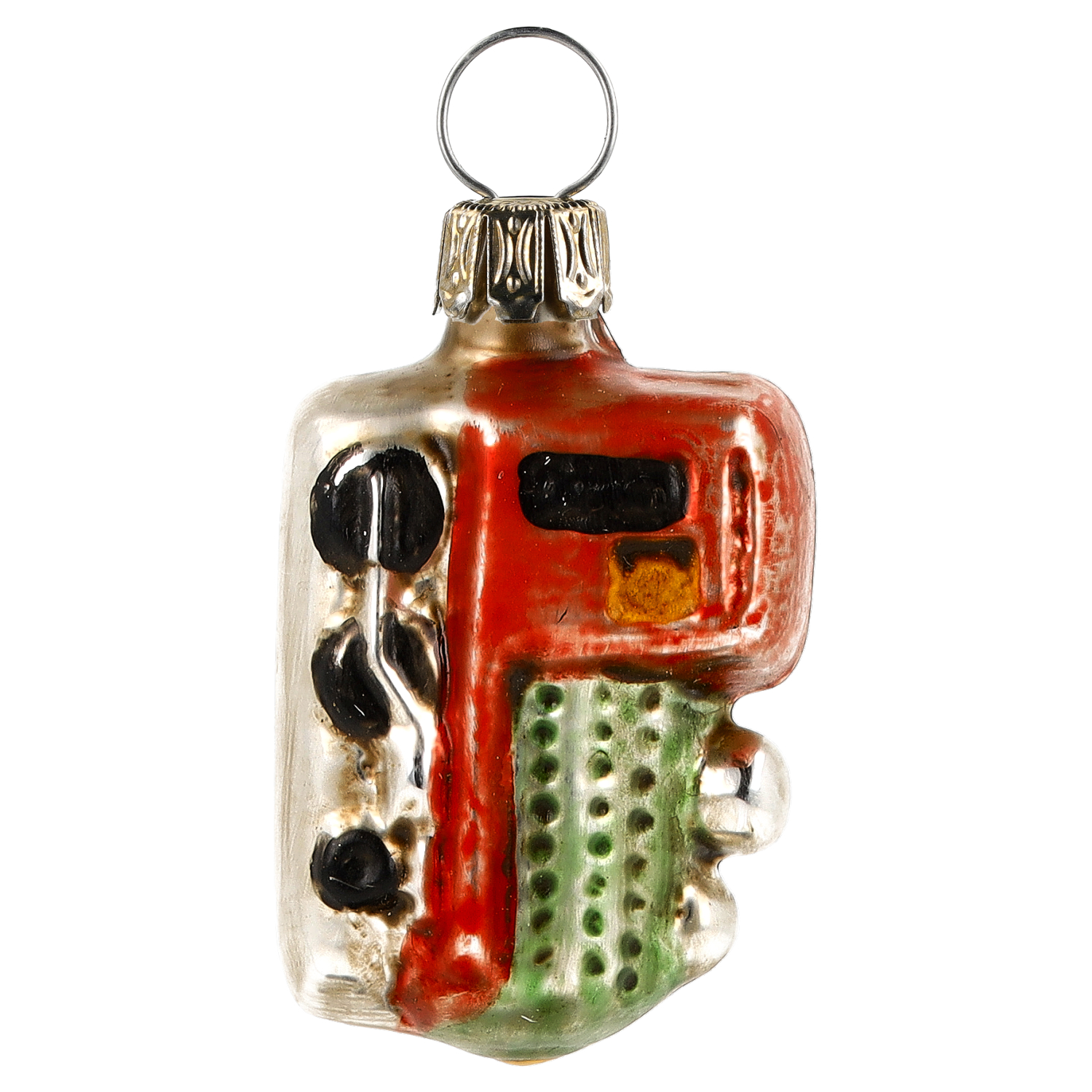 Bunter Glas-Christbaumschmuck, vintage, handbemalt