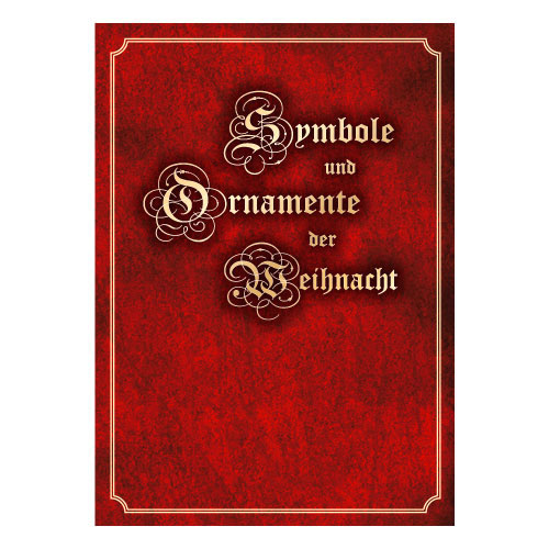 Rotes Buchcover: Symbole und Ornamente der Weihnacht