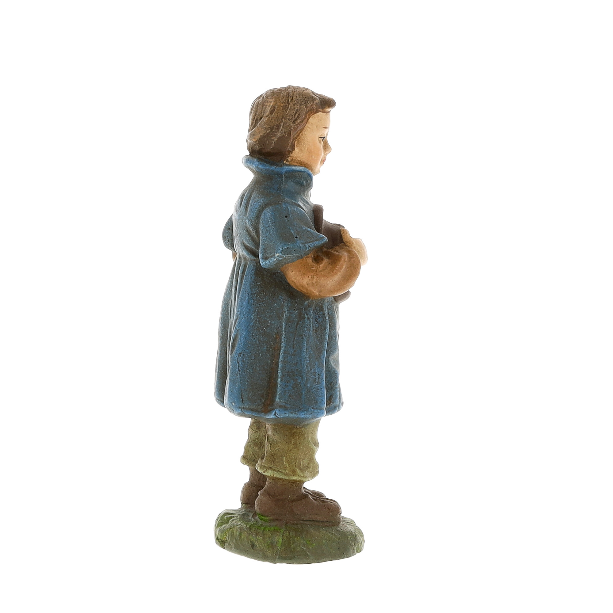 Handbemalte Dekofigur: Mädchen mit Krug in Blau