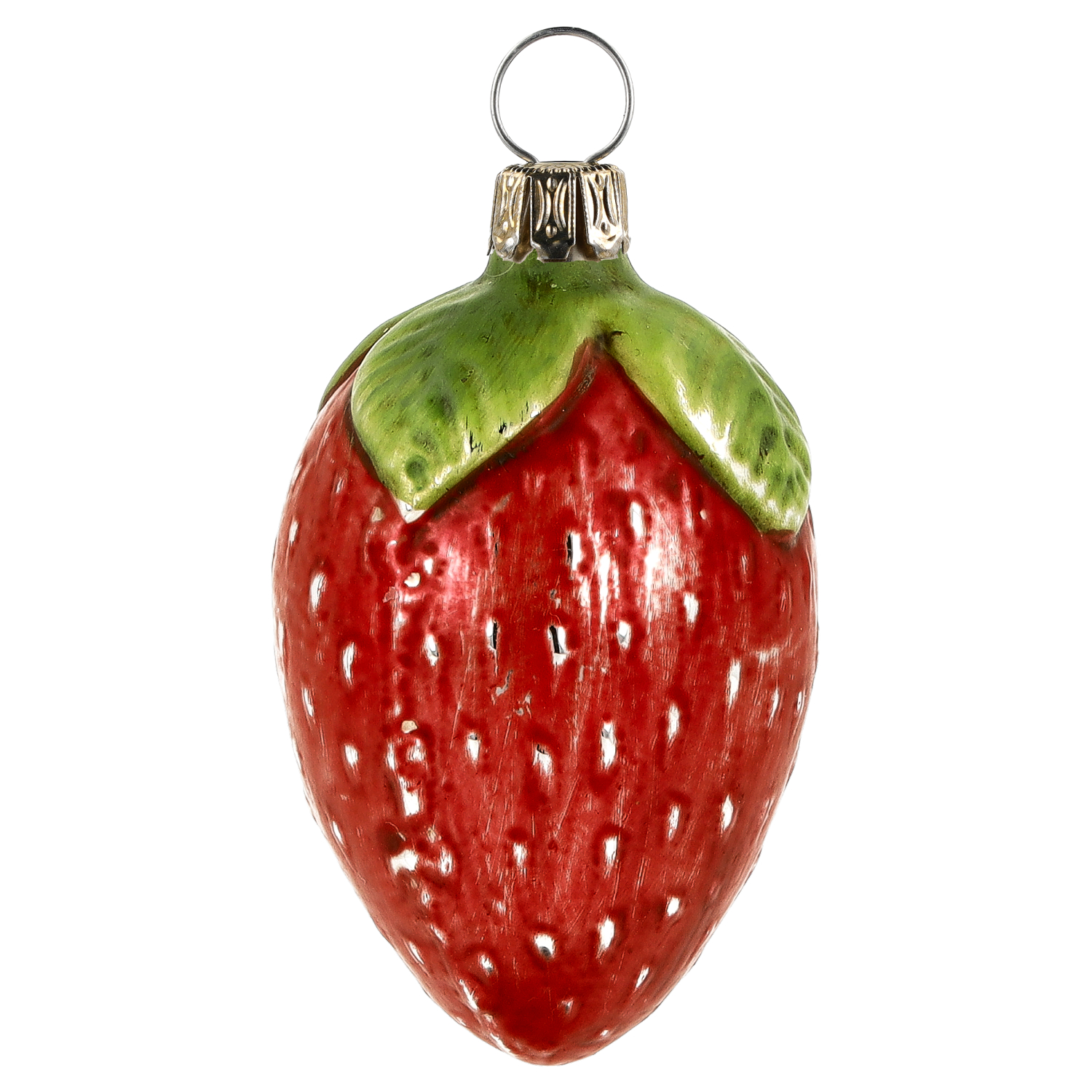 Glasanhänger in Erdbeerform für den Weihnachtsbaum