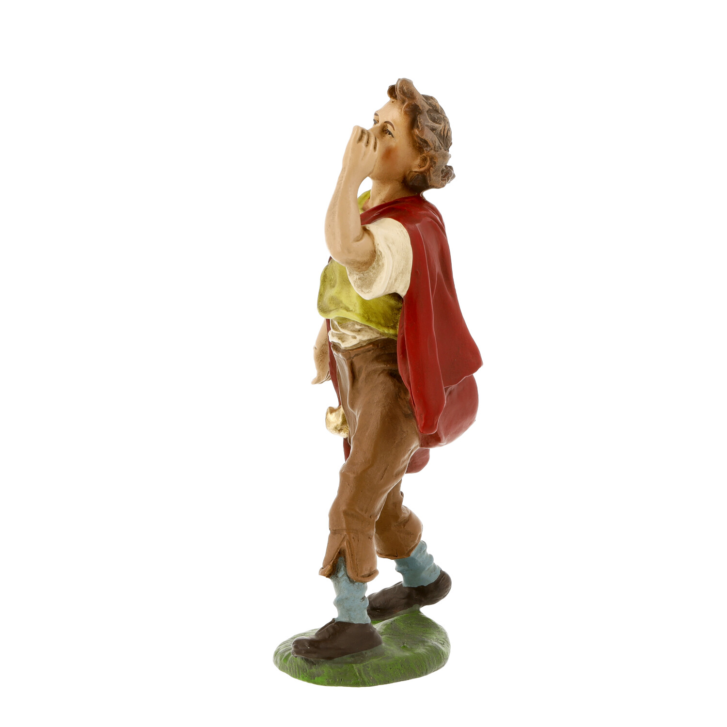 Handbemalte Krippenfigur: Hirtenjunge stehend