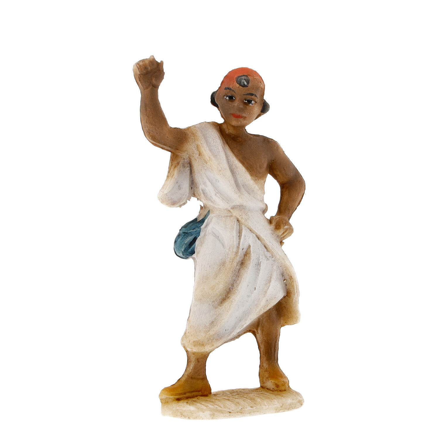 Handbemalte Krippenfigur: Mann in weißer Tunika