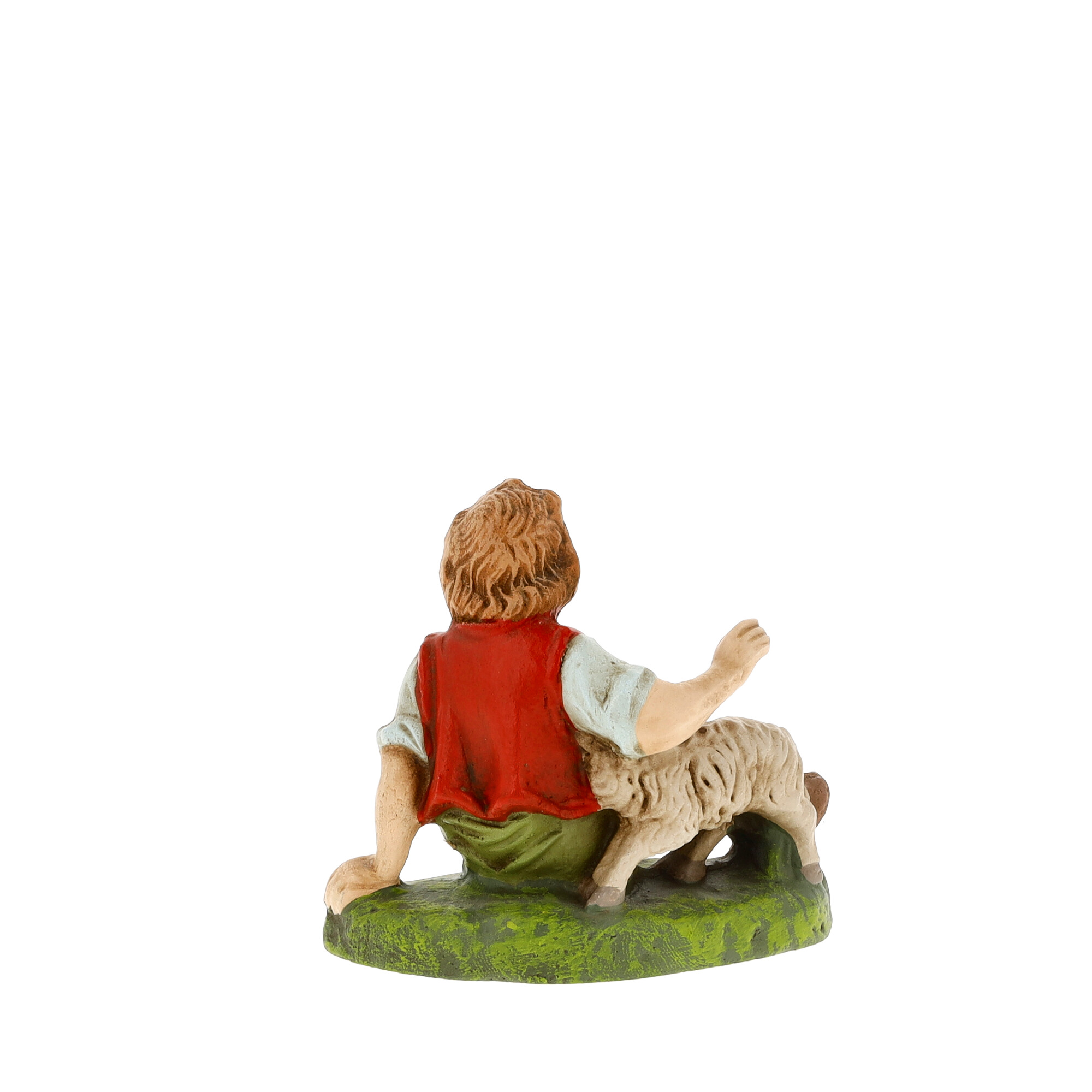 Hirte sitzend mit Schaf, zu 10 - 12cm Krippenfiguren - Original MAROLIN® - Krippenfigur für Ihre Weihnachtskrippe - Made in Germany