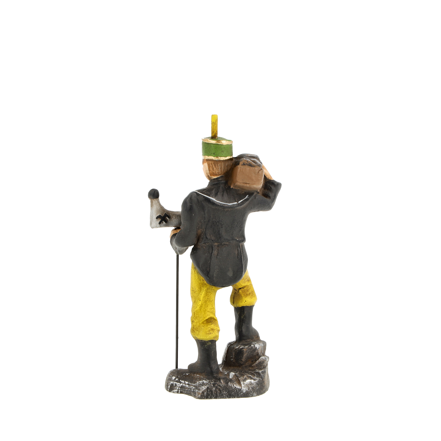 Hängefigur Wanderer auf Fels mit Flagge und Stock
