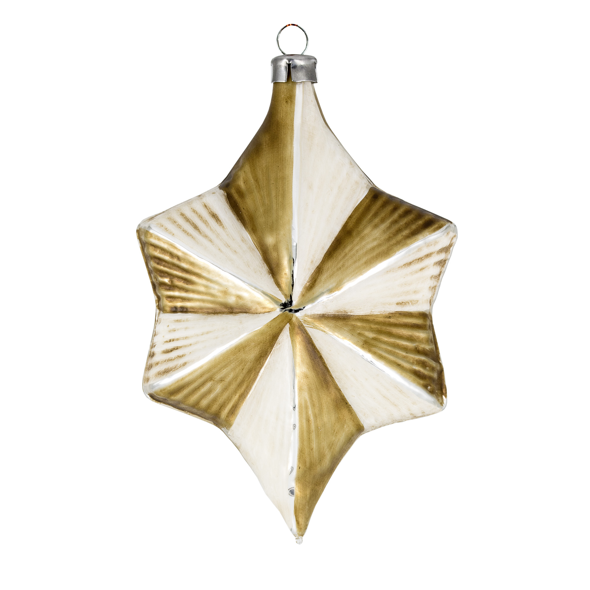 Weihnachtsstern-Anhänger aus Glas gold-weiß