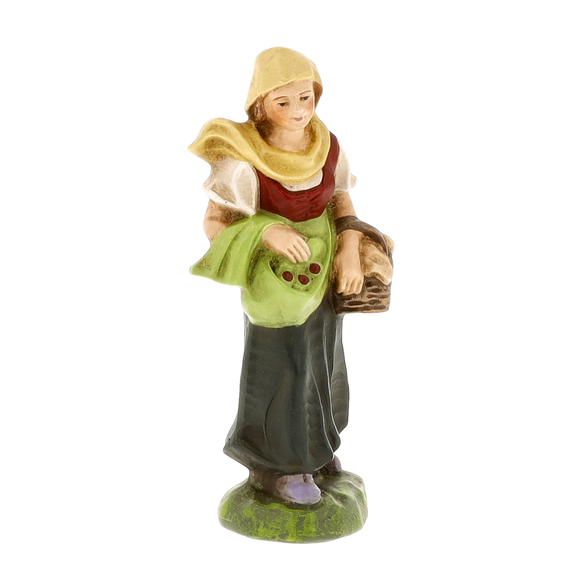 Hirtin mit Früchtekorb - MAROLIN Krippenfigur zur 9cm Größe