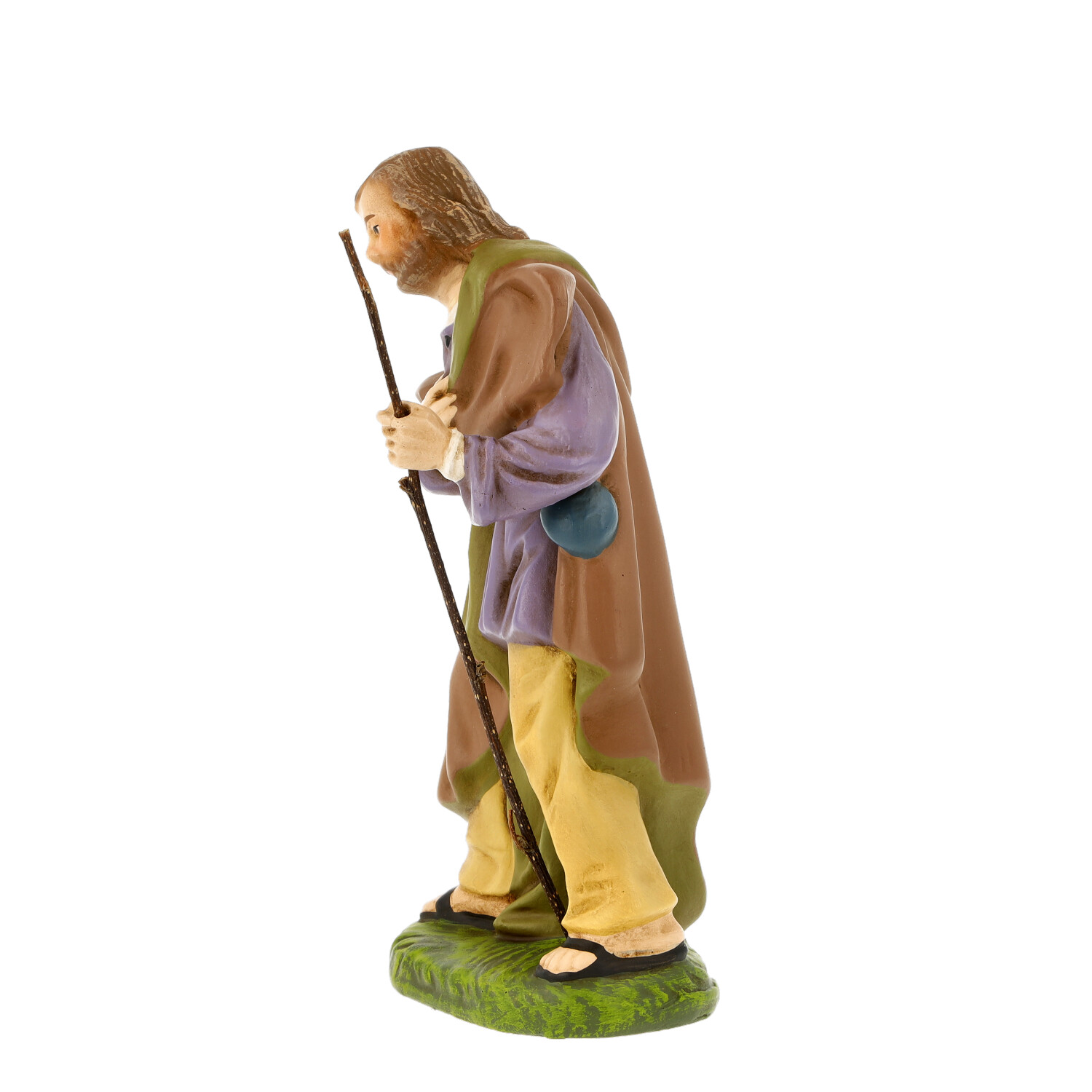 Handbemalte Krippenfigur: Pilger mit Stab
