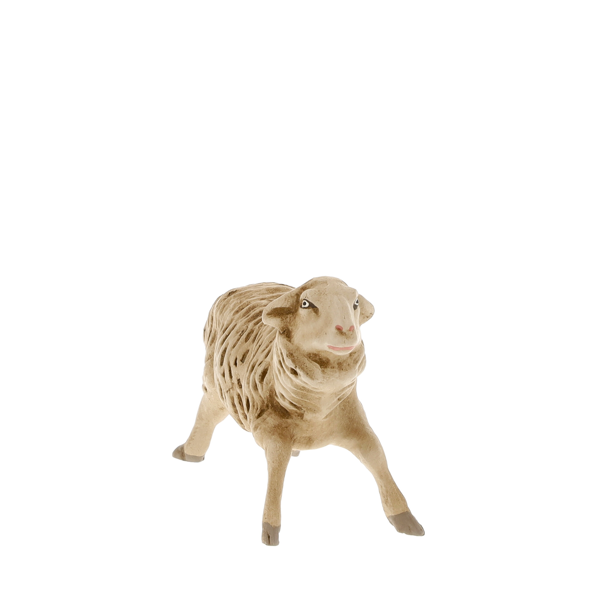Schaf Dekofigur in Beige, stehend, detailreich