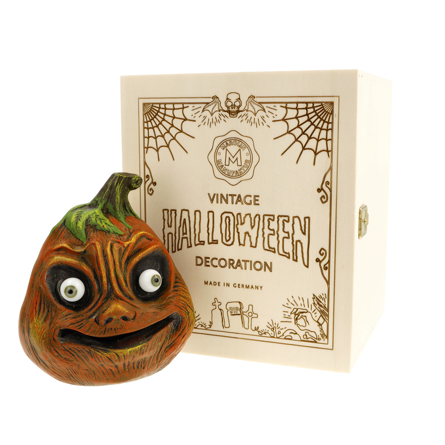 Halloweenkürbis mit Glasaugen