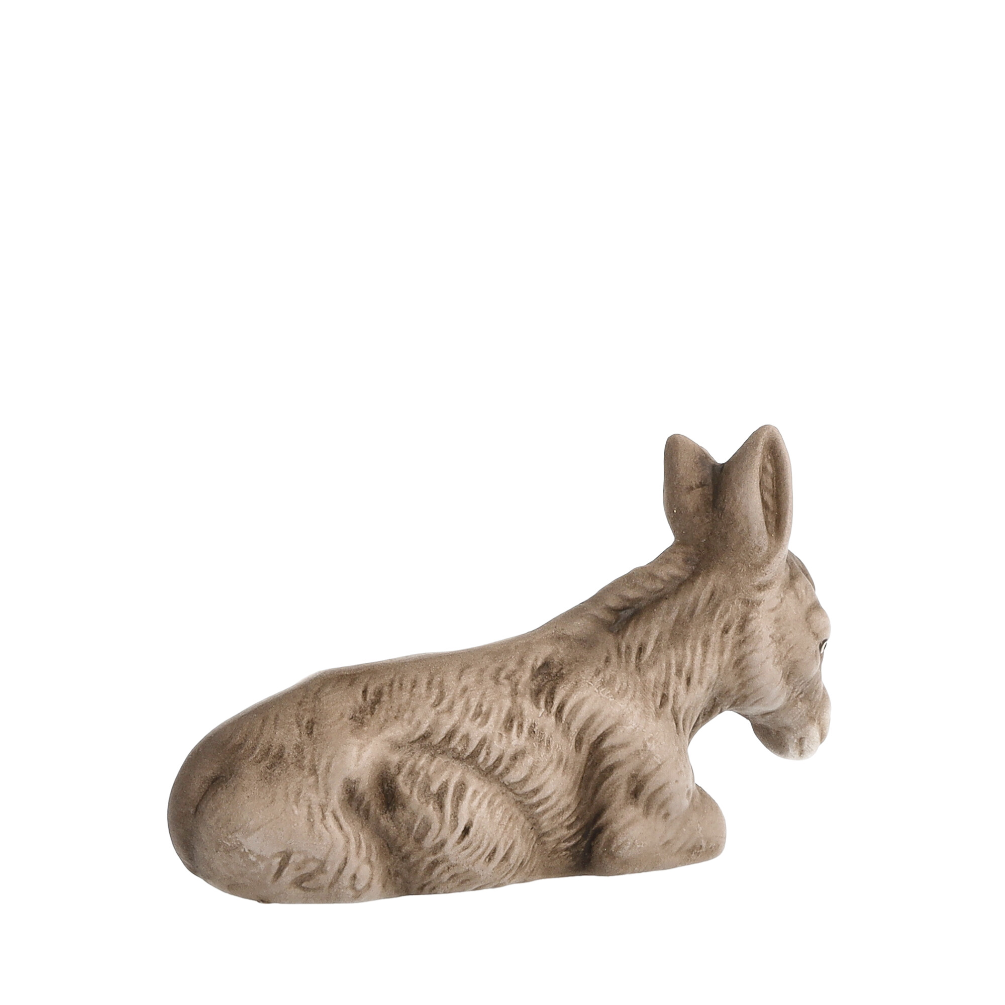 Liegender Esel als Deko- oder Krippenfigur