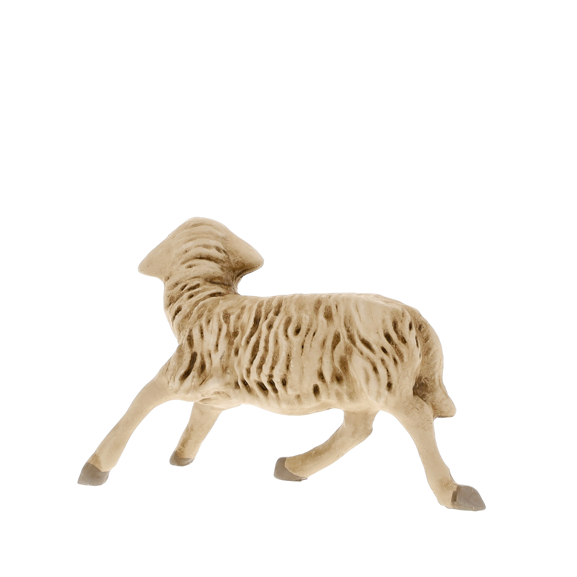 Schaf Dekofigur, beige, laufend, Seitenansicht