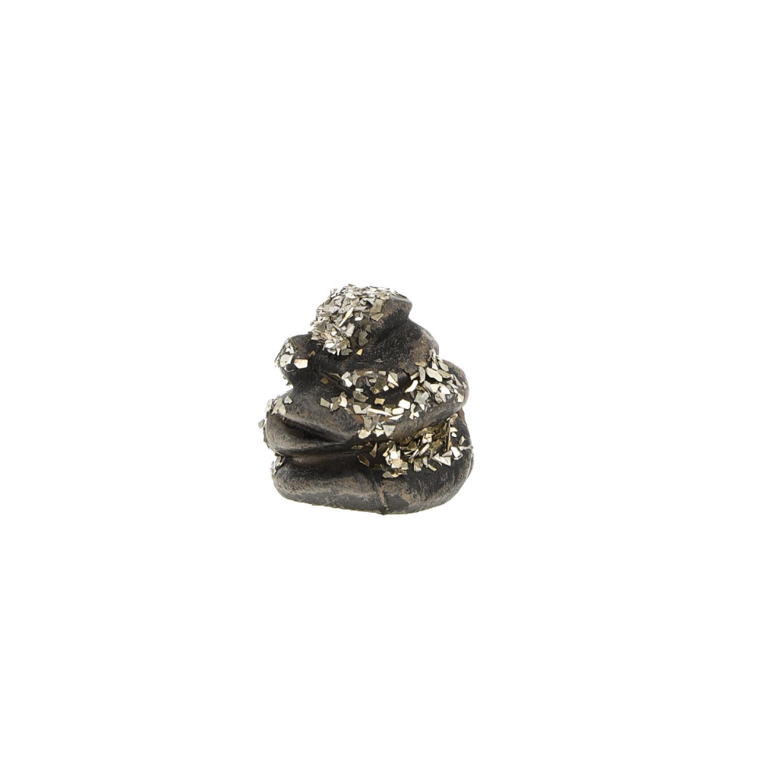 Mineral Pyrit auf dunklem Gestein, natürliche Deko