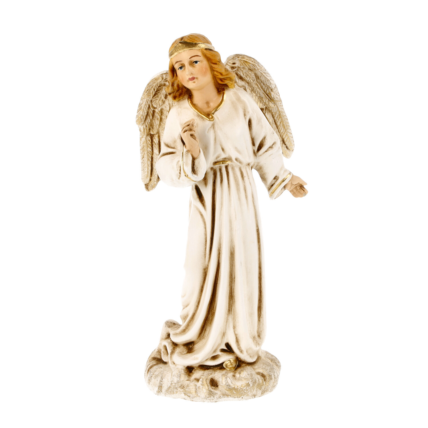 Verkündigungsengel in Antikweiß, zu 14cm Figuren - Marolin Krippenfigur - made in Germany