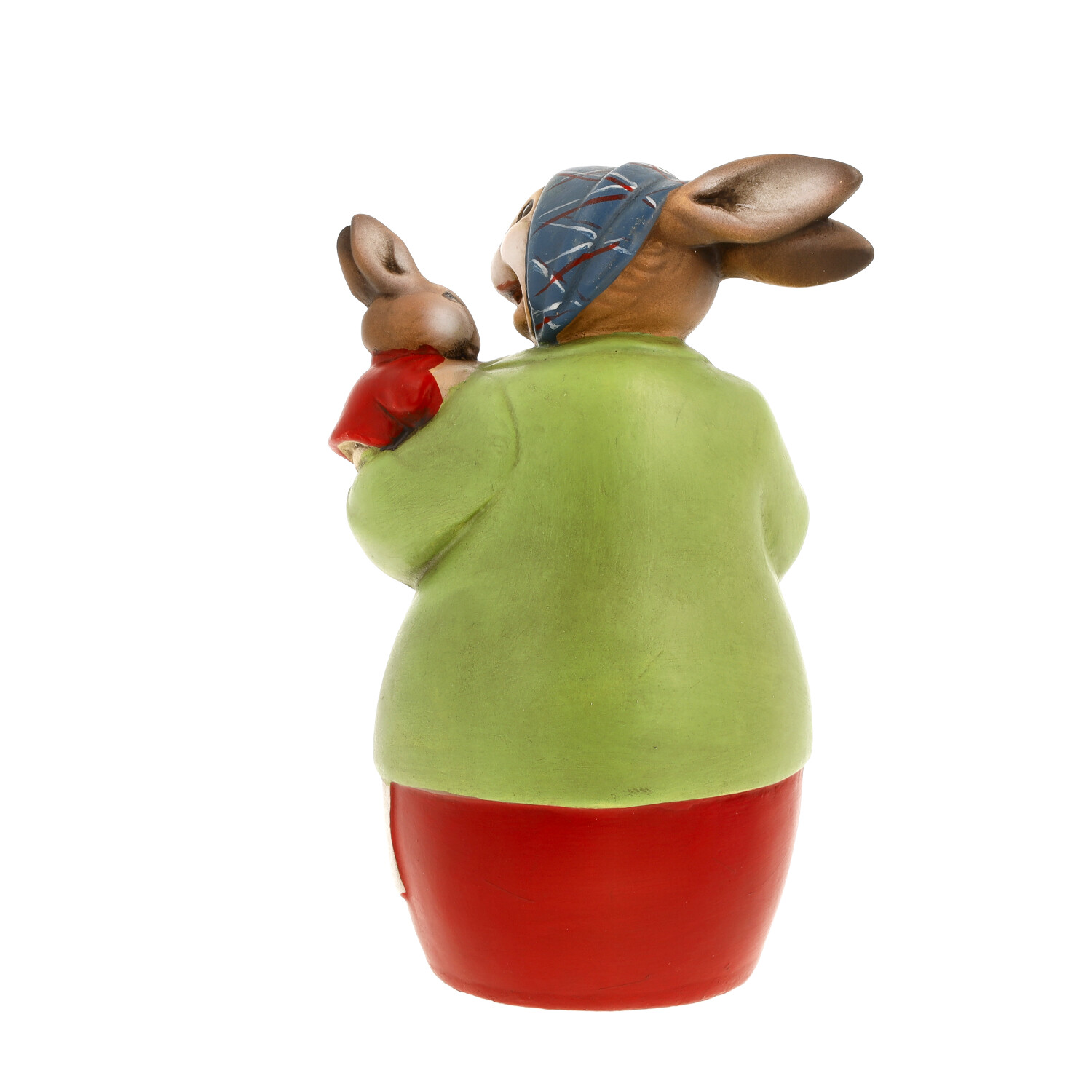 Hasenmutti mit Häschen und Milchflasche