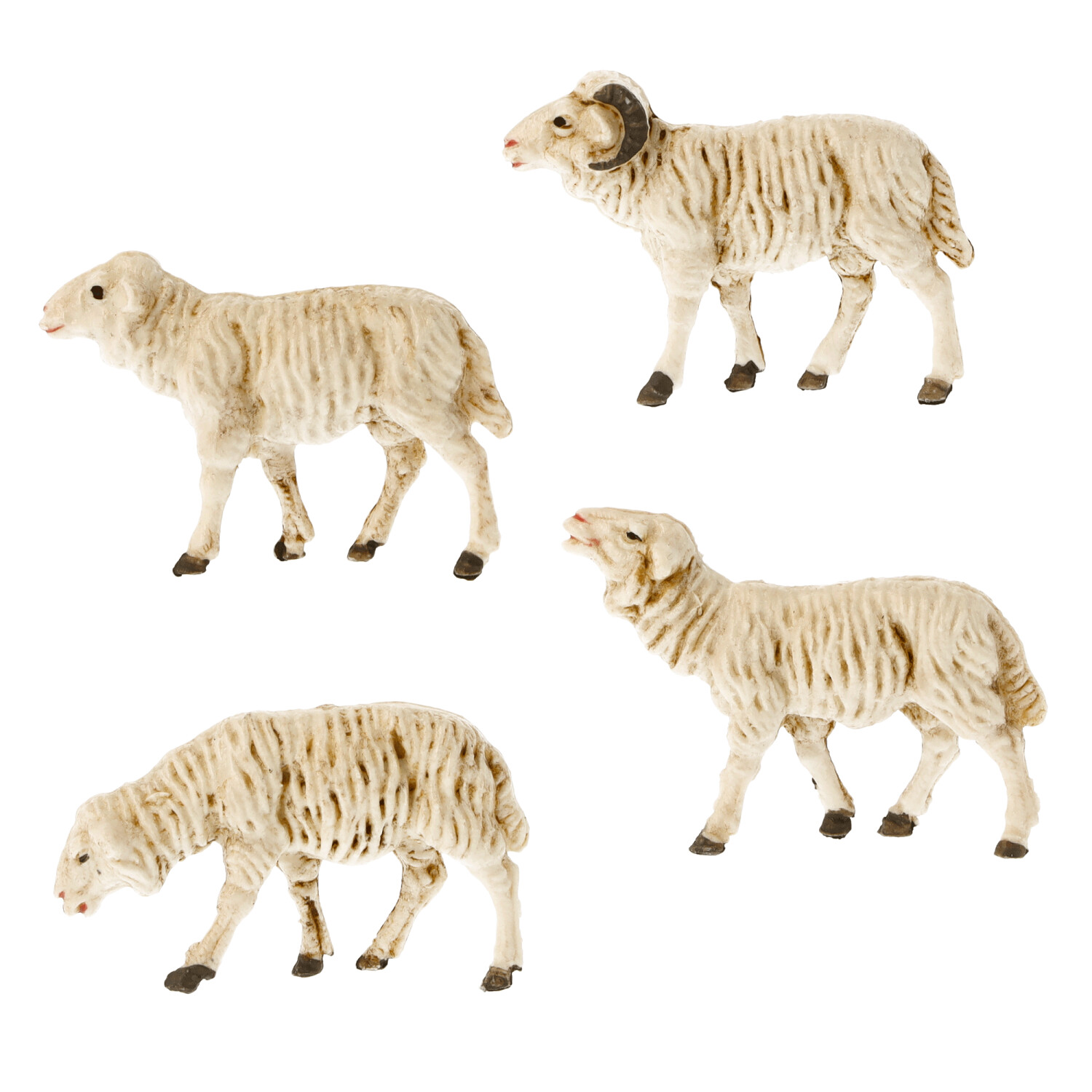 4 Schaf-Figuren, naturgetreu, inkl. Widder