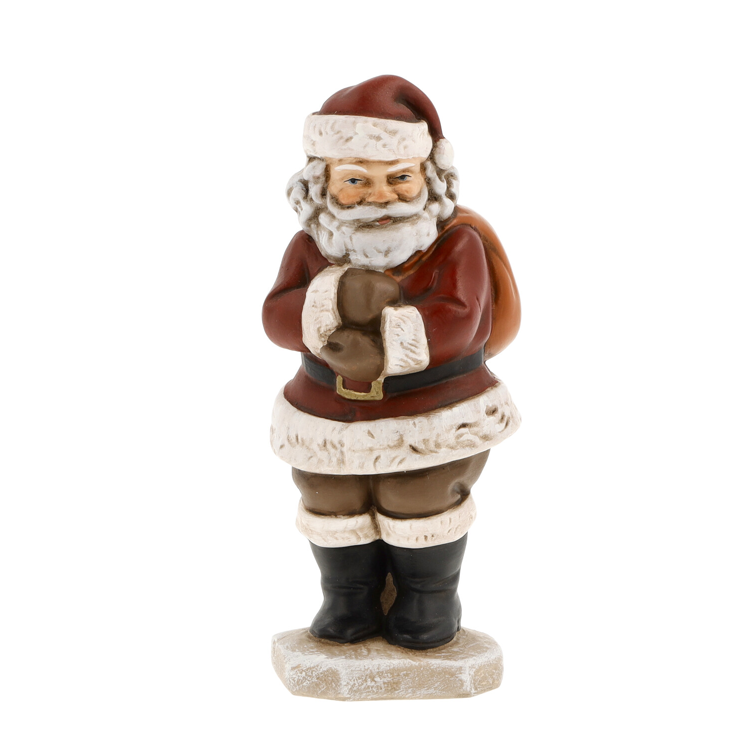 Dekofigur Weihnachtsmann mit Geschenksack
