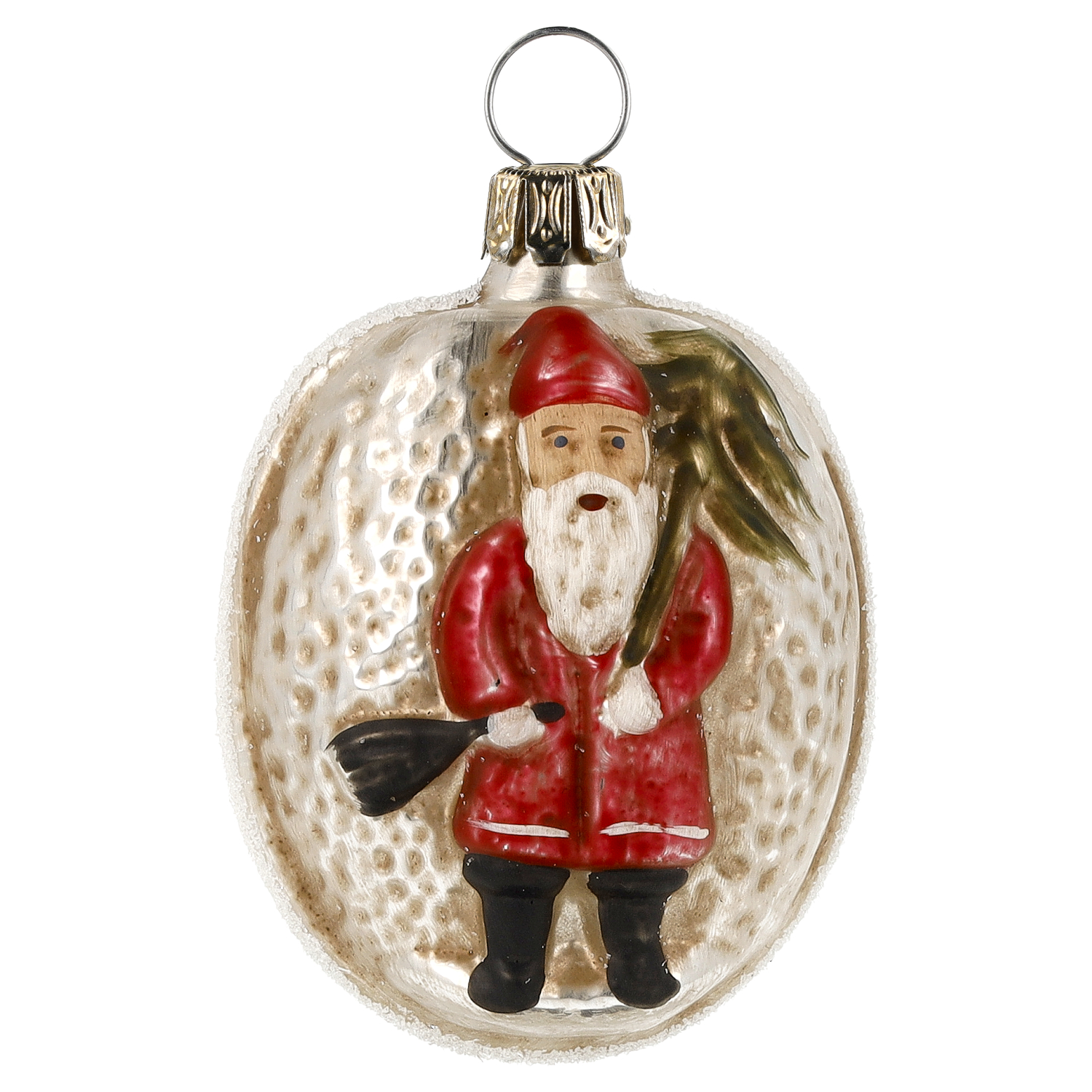 Marolin Christbaumschmuck: Glas-Kugel mit Nikolaus