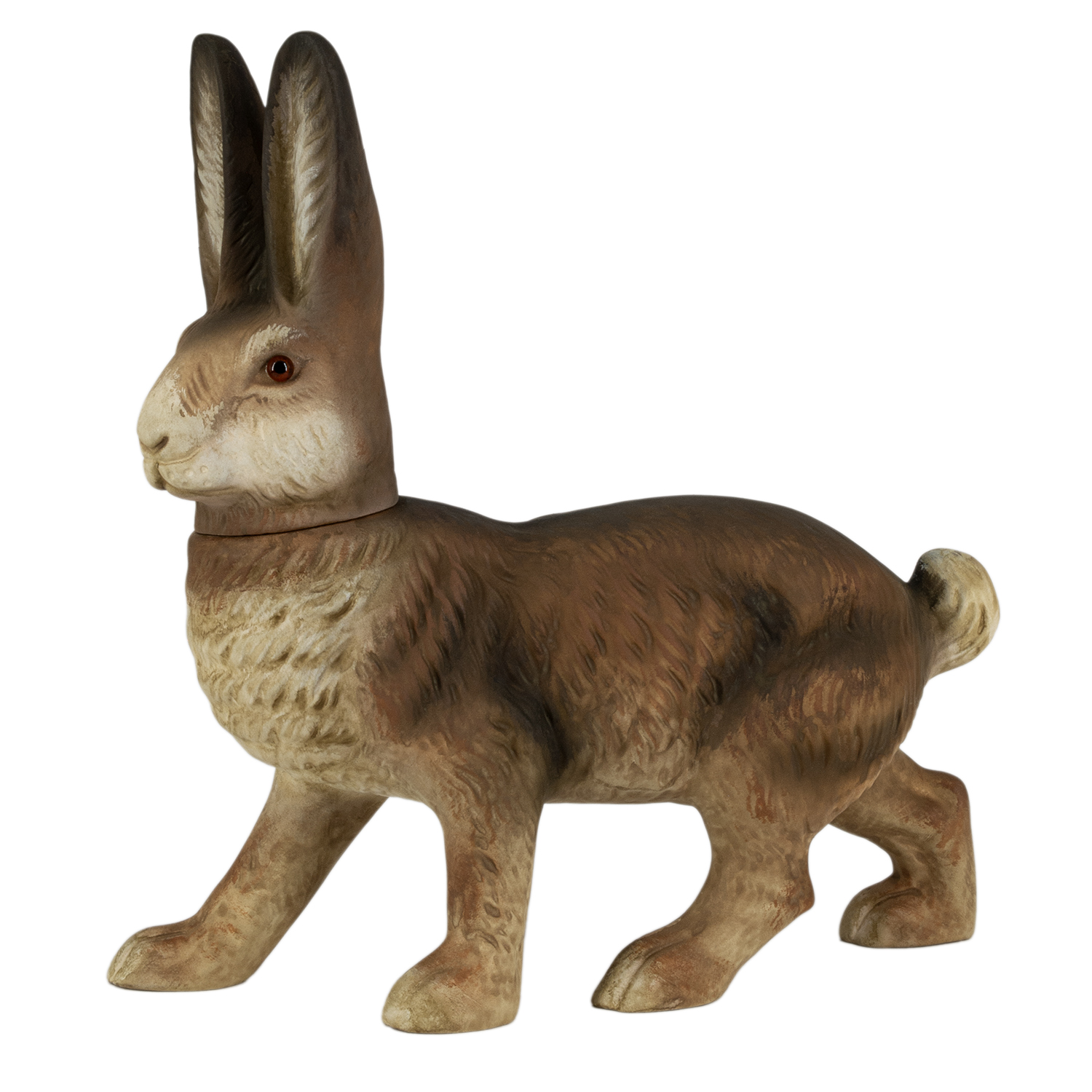 Braune Hasenfigur als Osterdeko im Vintage-Look