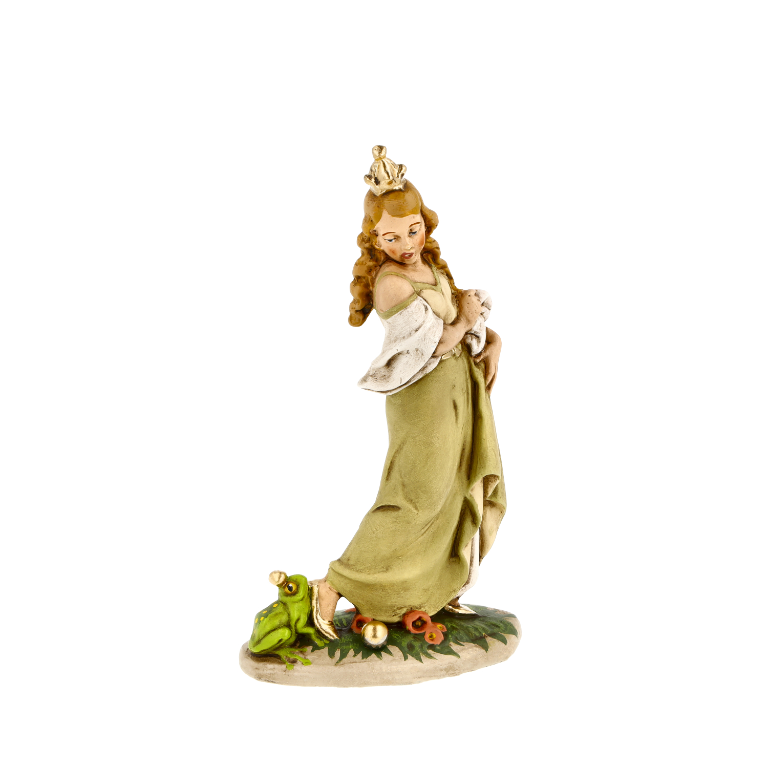 Prinzessin-Figur mit Frosch und Krone