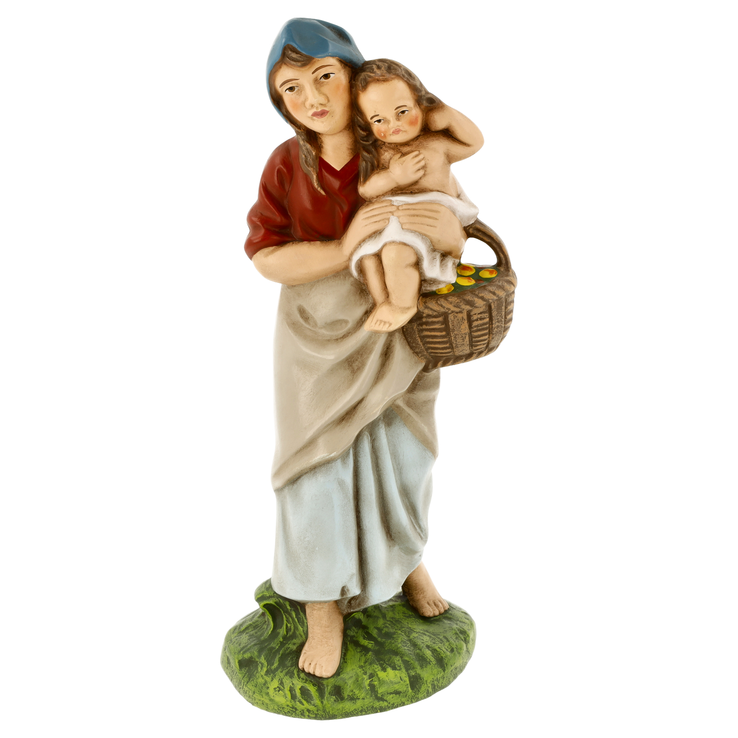 Hirtin mit Kind 21 cm Krippenfigur, MAROLIN® handbemalt
