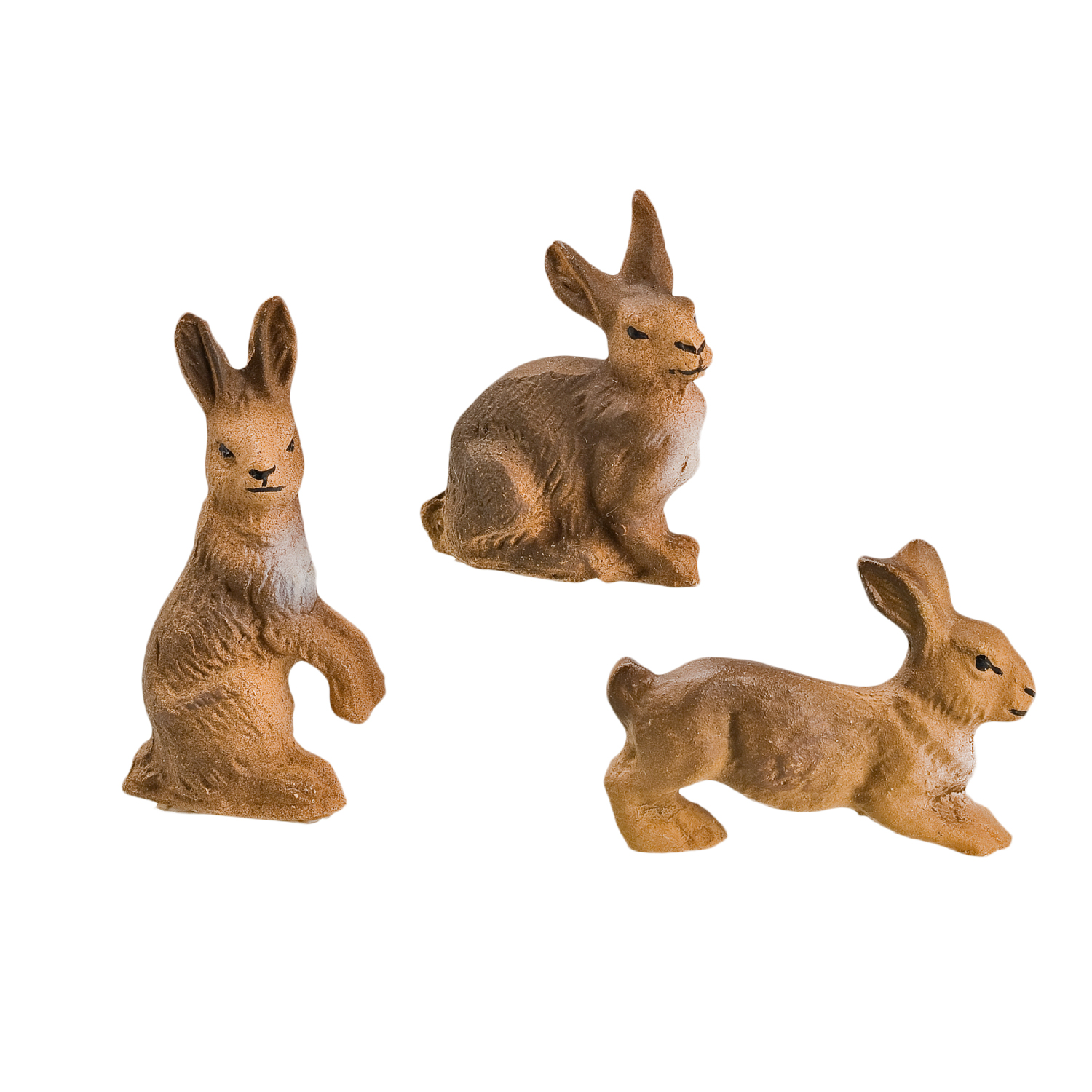 3er-Set braune Deko-Hasen, Osterfiguren