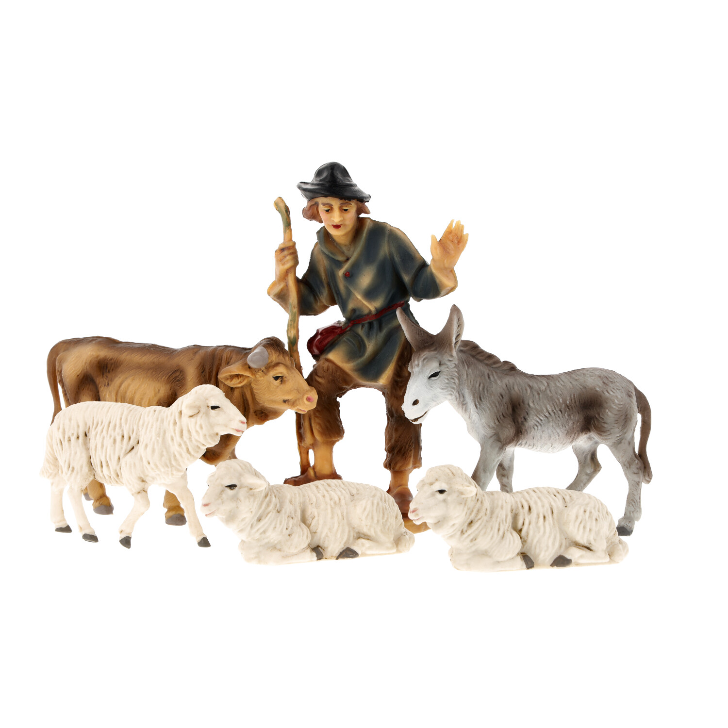 Krippenfiguren Set mit 12 Figuren, zu 12cm Fig. (Kunststoff)