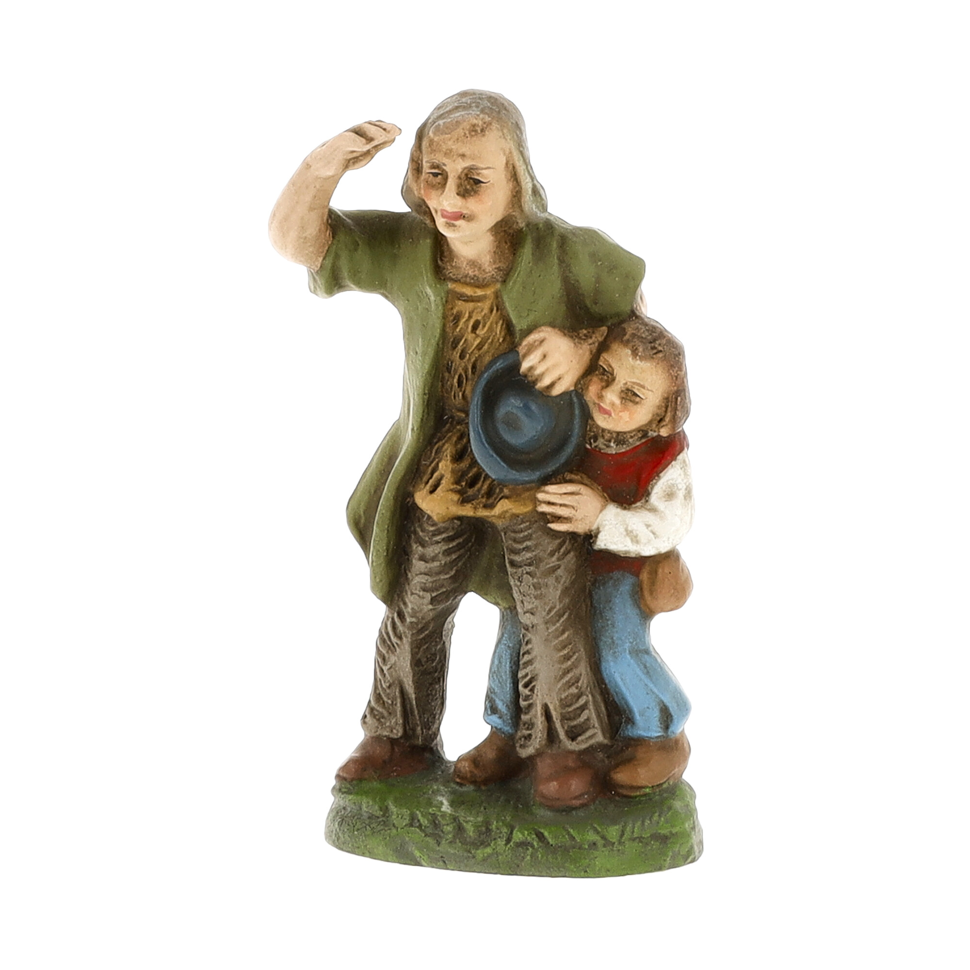 Hirte alt mit Hirtenjungen - MAROLIN Krippenfigur 9cm Größe