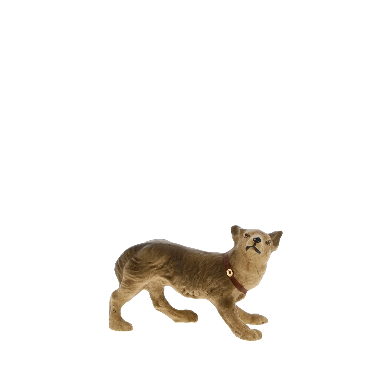 Braune Hundefigur mit Halsband, detailreich