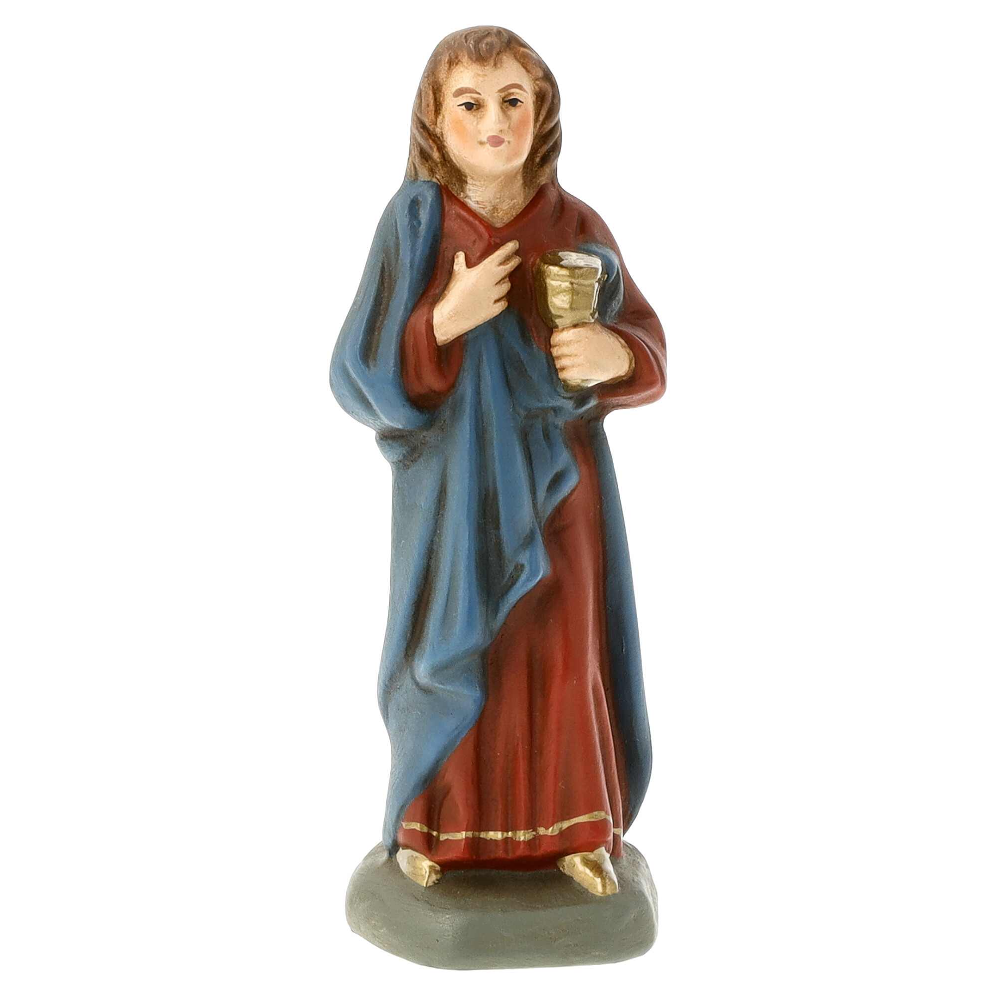 Krippenfigur mit Kelch, handbemalt