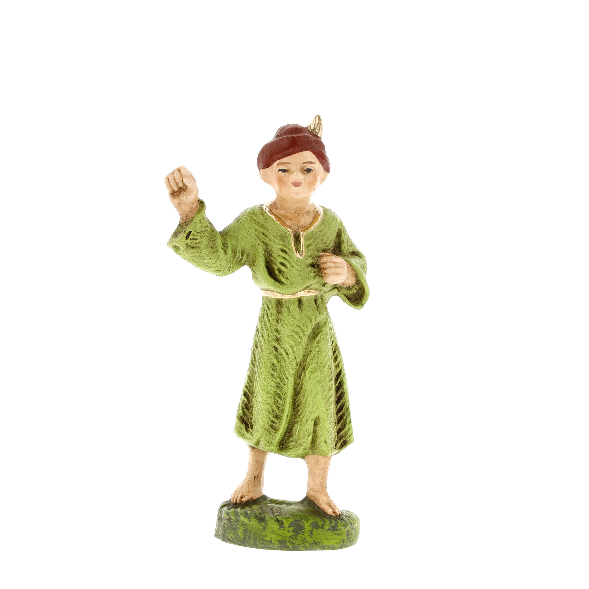 Figur Hirtenjunge mit grünem Gewand, Krippe