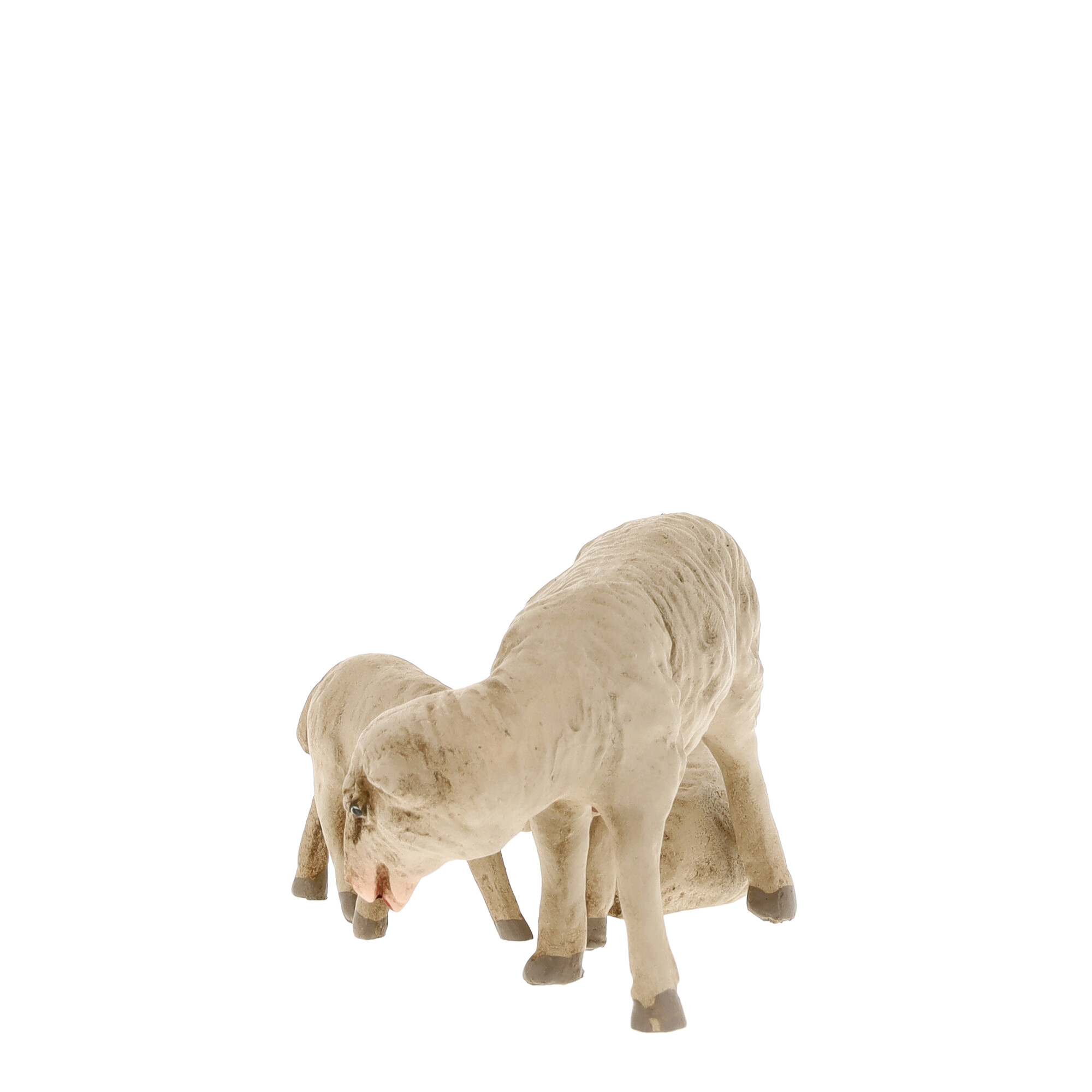 Schaffigur mit Lamm, naturfarben, stehend