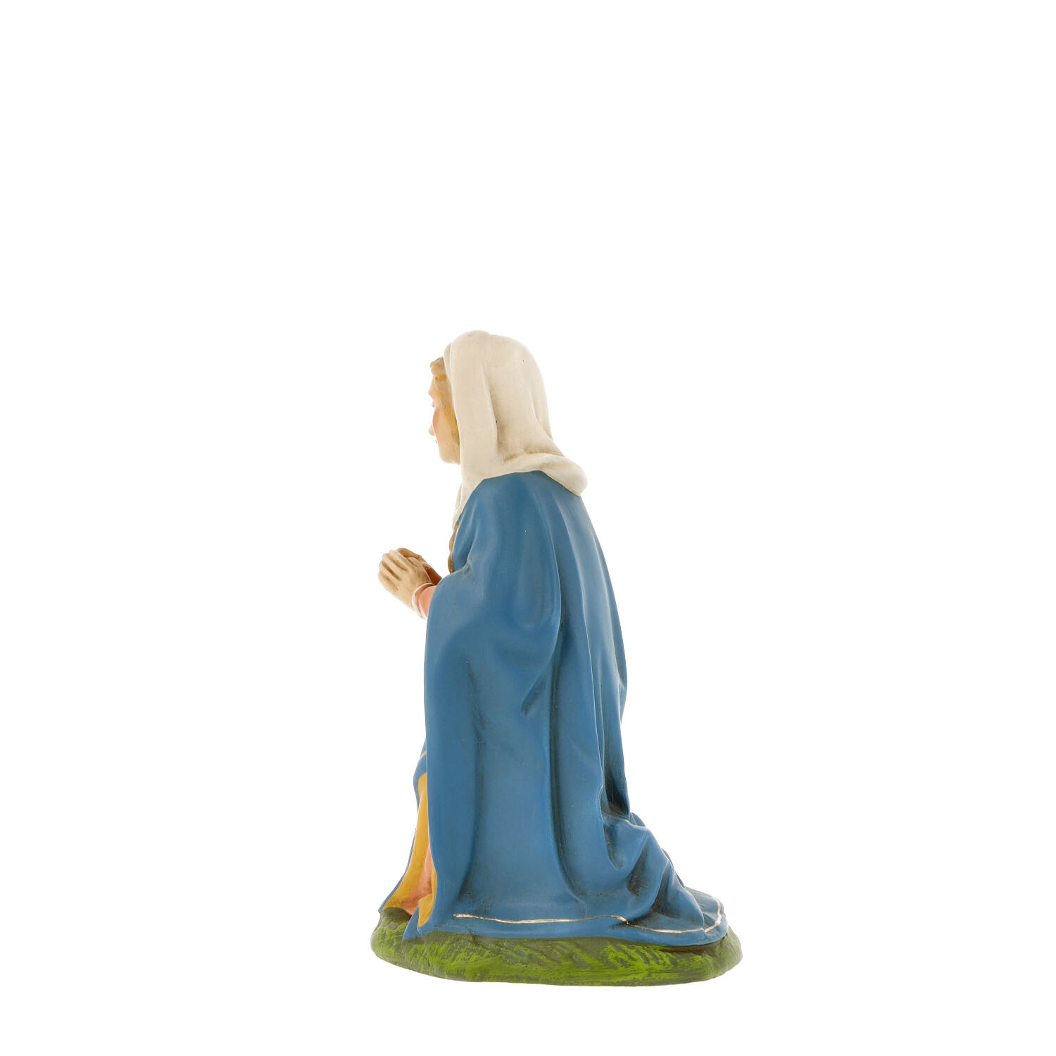 Kniende Maria Krippenfigur mit blauem Mantel