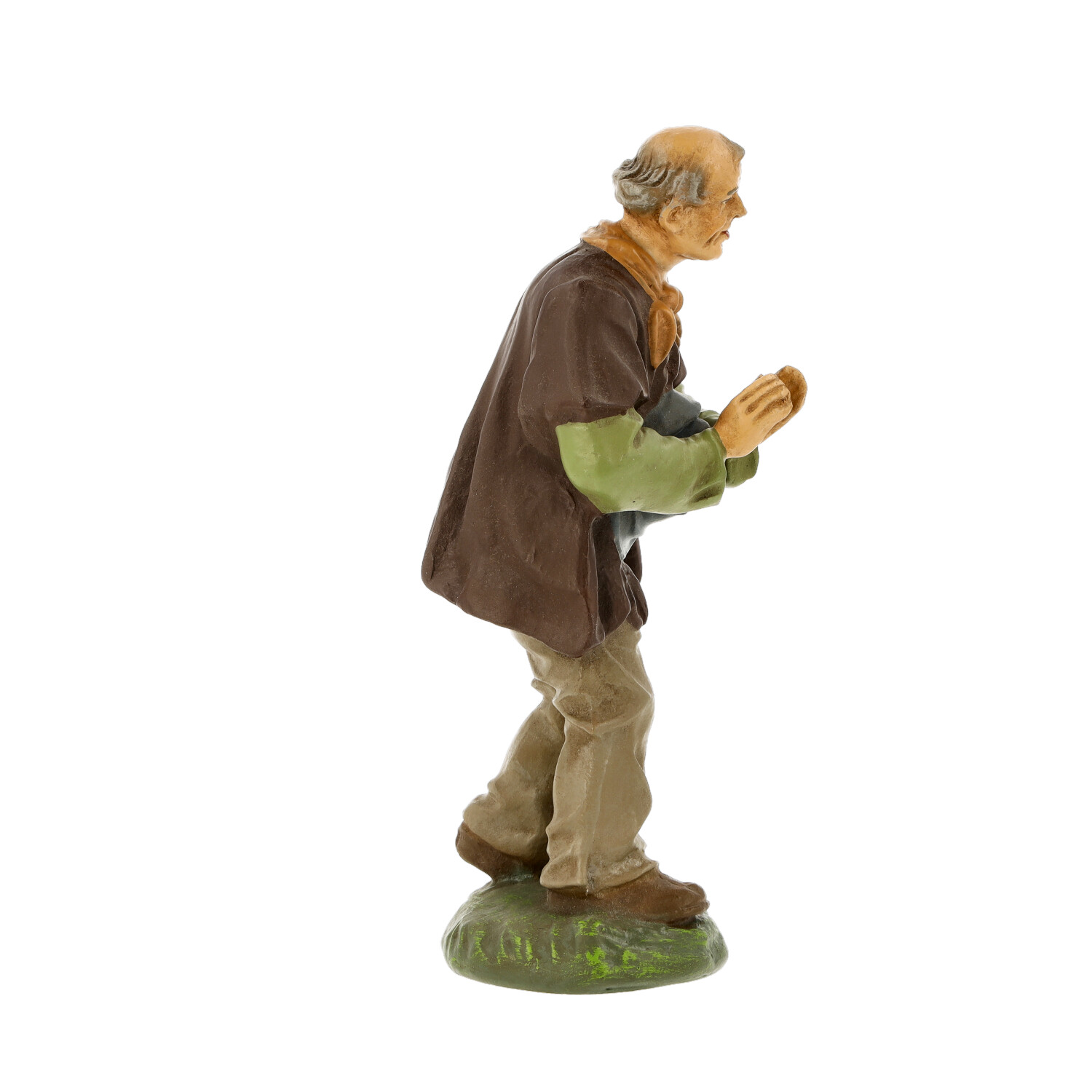 Handbemalte Krippenfigur: betender alter Mann seitlich