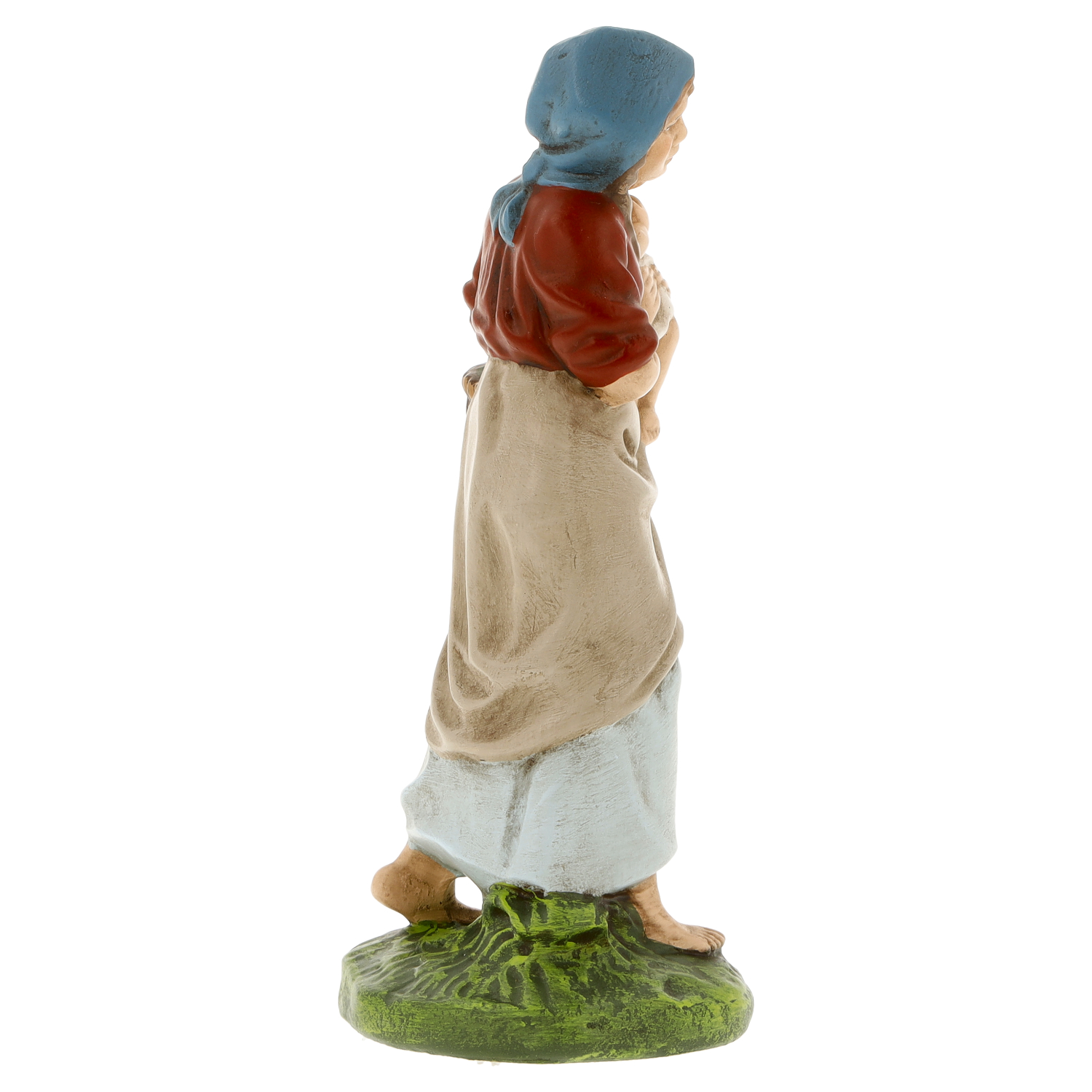 Figur Frau mit Kind, handbemalt