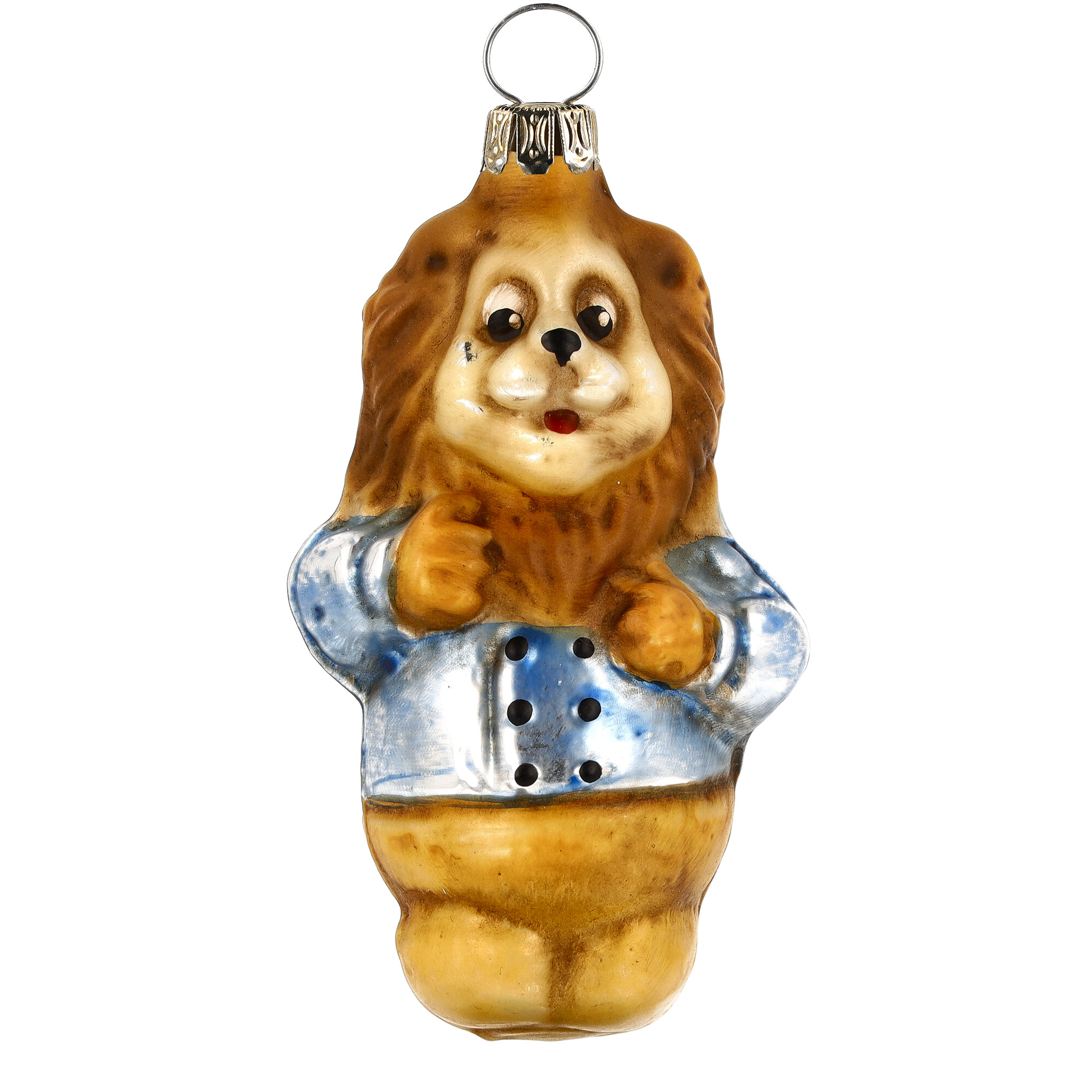 Nostalgisches Glasornament - Löwe mit Jacke