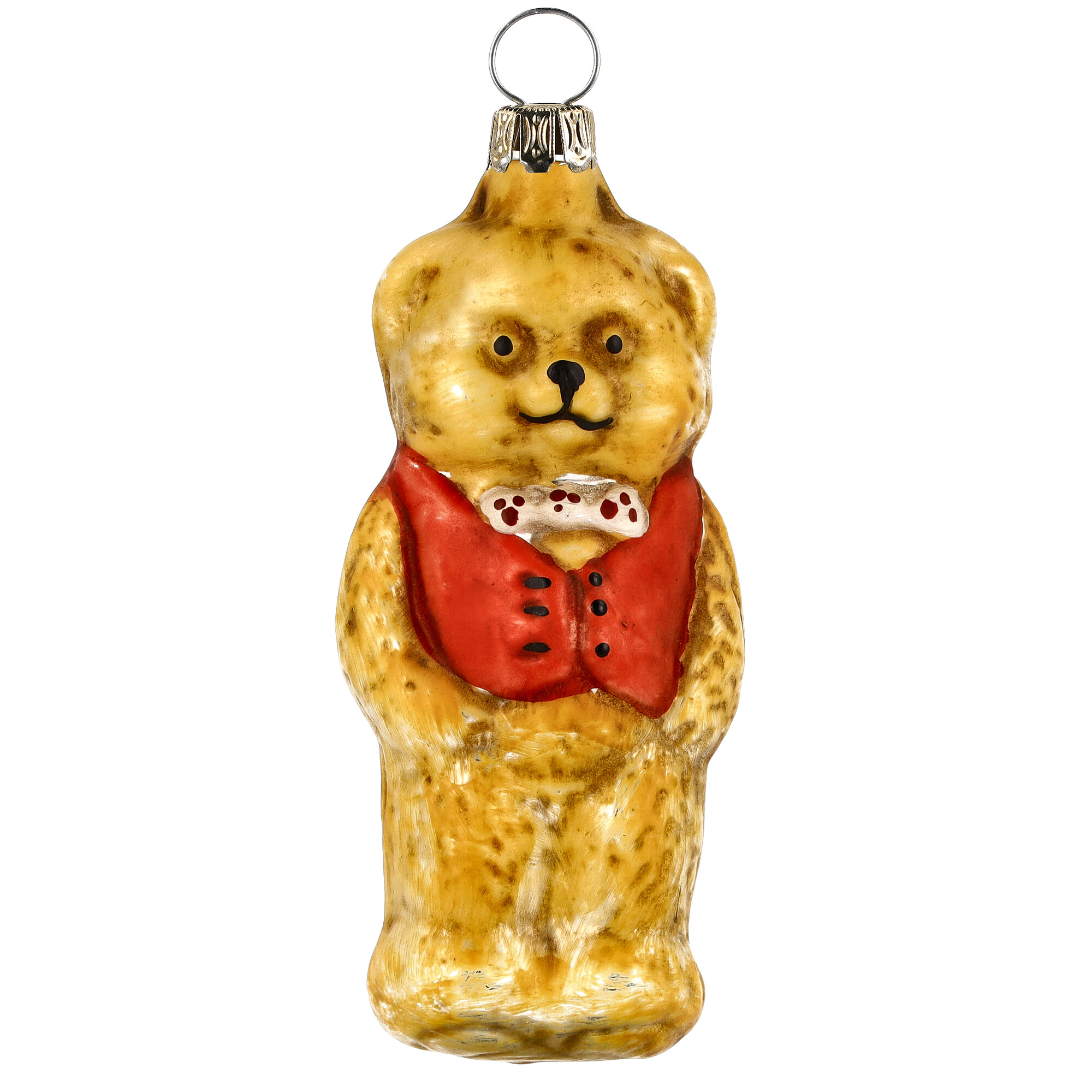 Nostalgisches Glasornament - Bär mit Weste